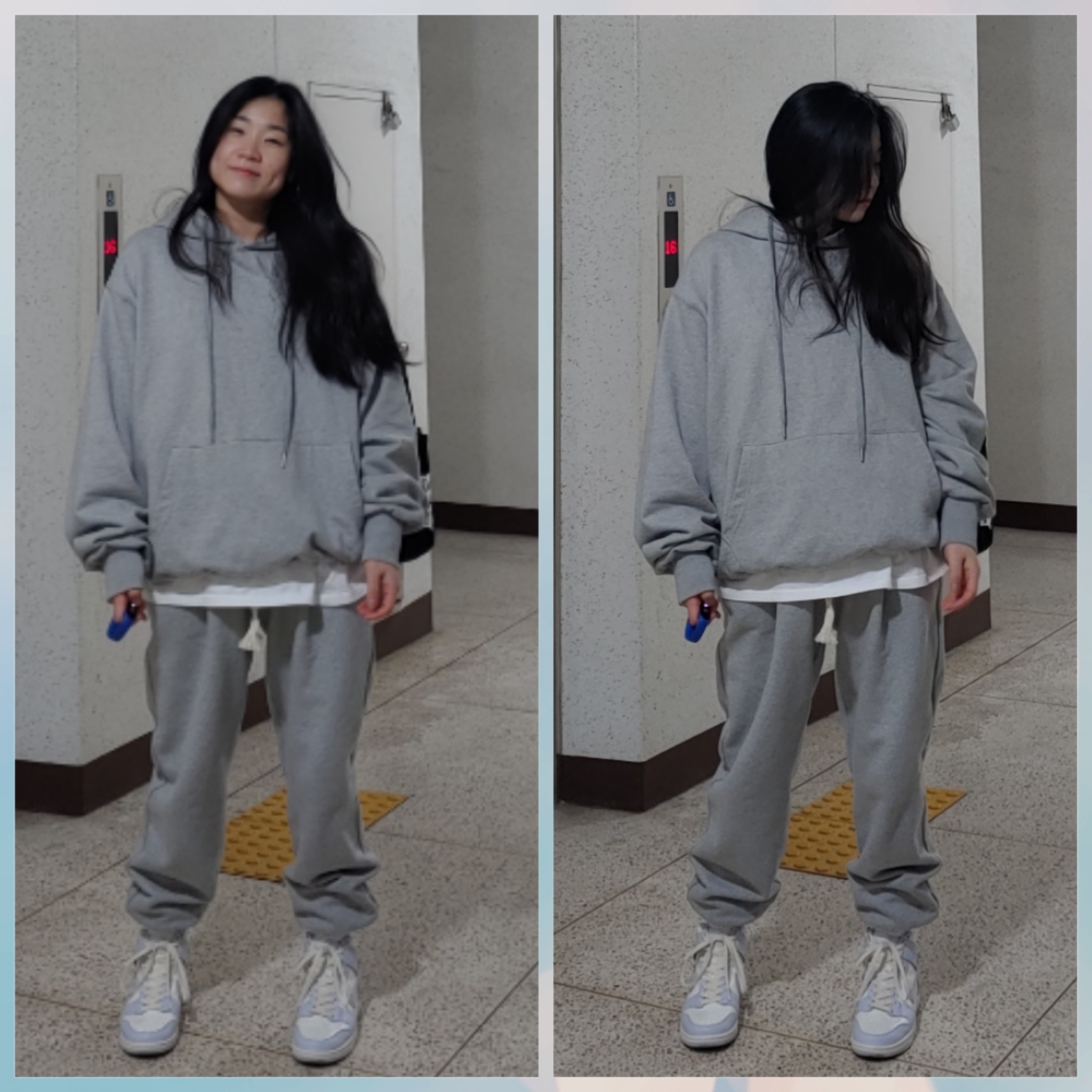 (W) Nike Dunk High Football Grey 착용 스타일
