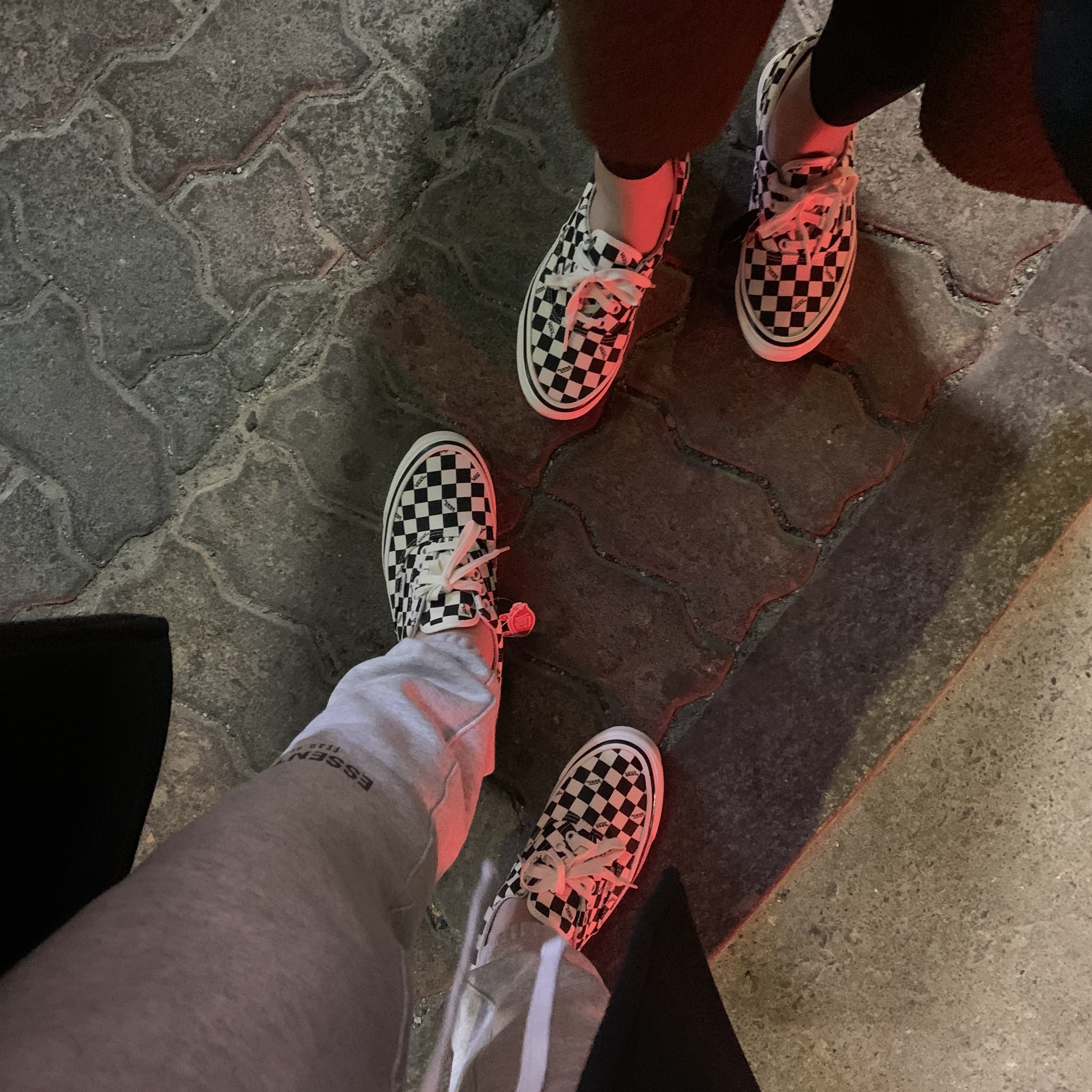 Vans Vault OG Era LX Checkerboard Canvas, Essentials Sweatpants Heather Grey - 20FW 착용 스타일 - 2