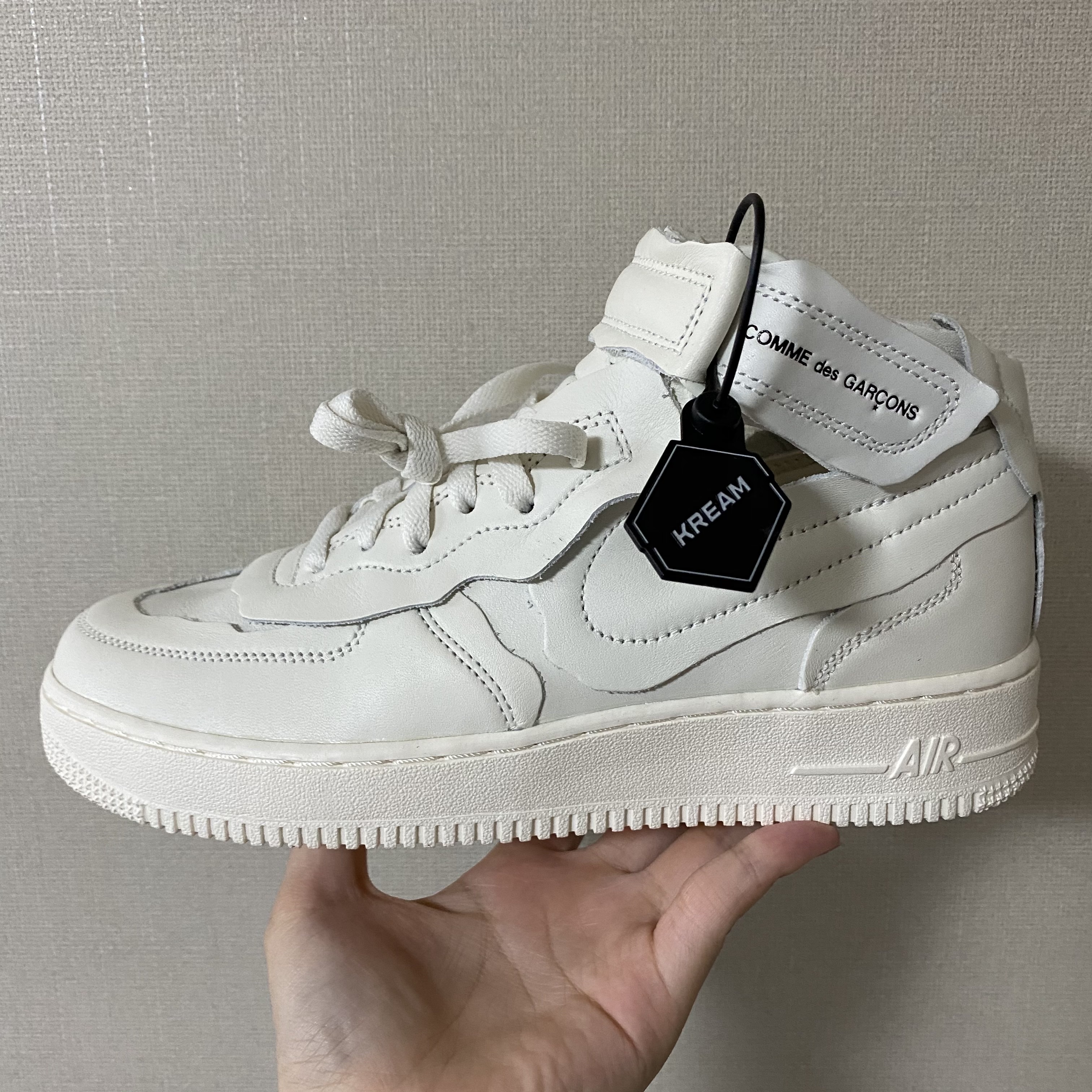 Nike x Comme des Garcons Homme Plus Air Force Mid White 착용 스타일