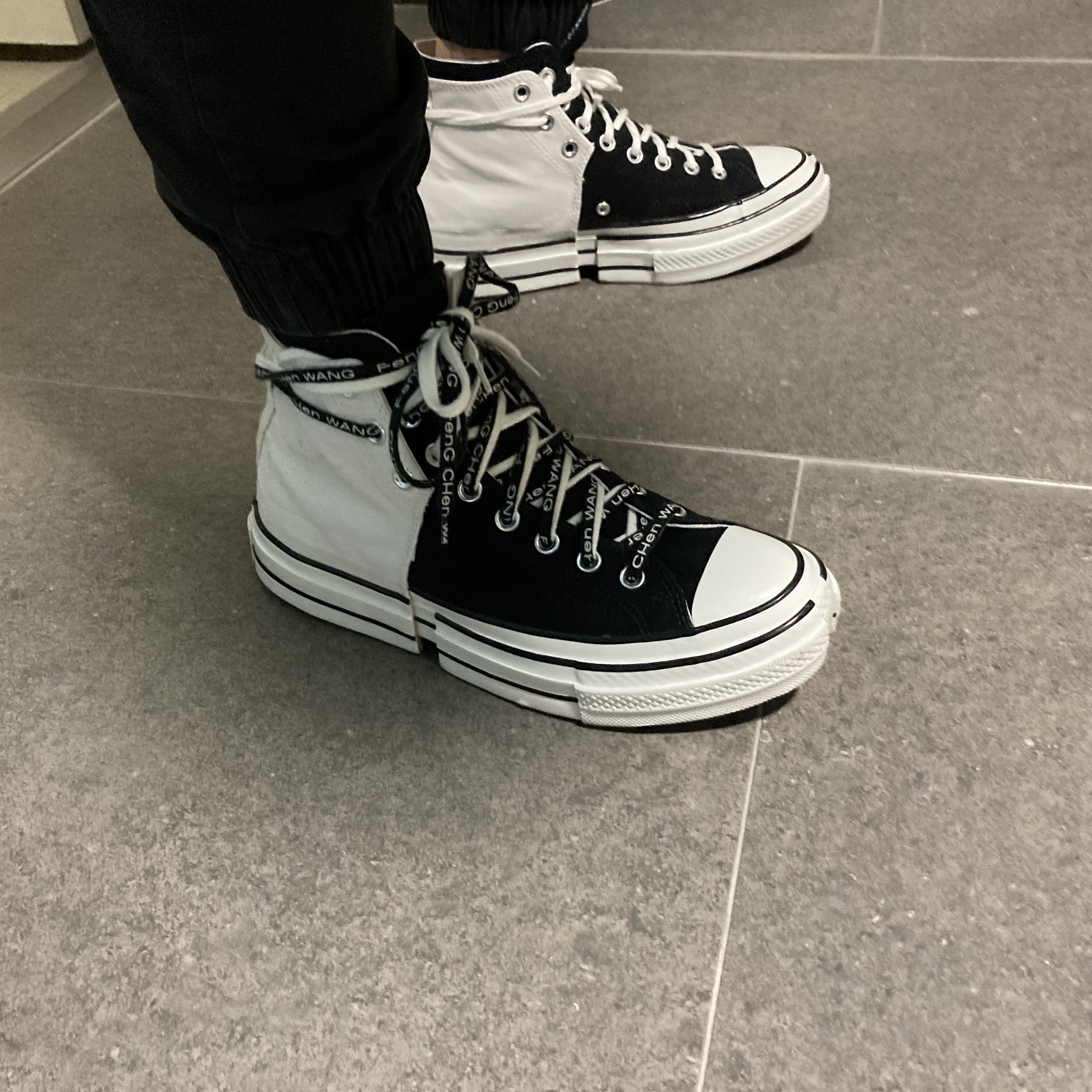 Converse x Feng Chen Wang Chuck 70 2-in-1 Natural Ivory Black 착용 스타일 - 2