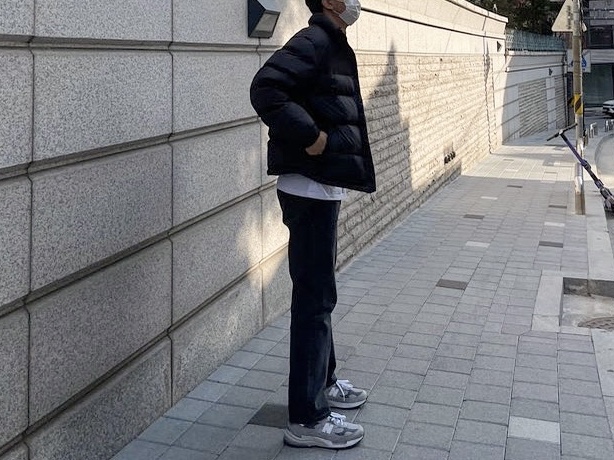 New Balance 992 Made in USA Grey - D Standard 착용 스타일
