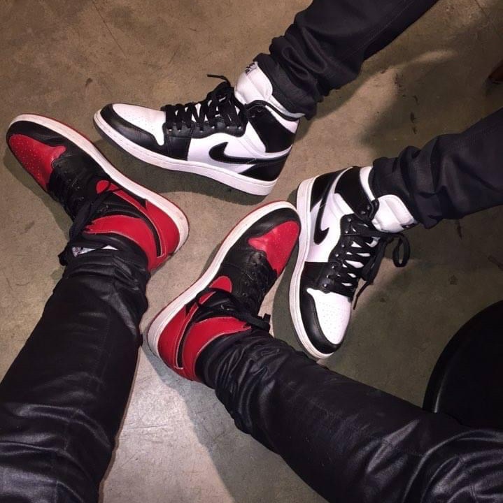 Jordan 1 Retro High OG Black White 2014, Jordan 1 Retro High OG Bred Banned 2016 착용 스타일