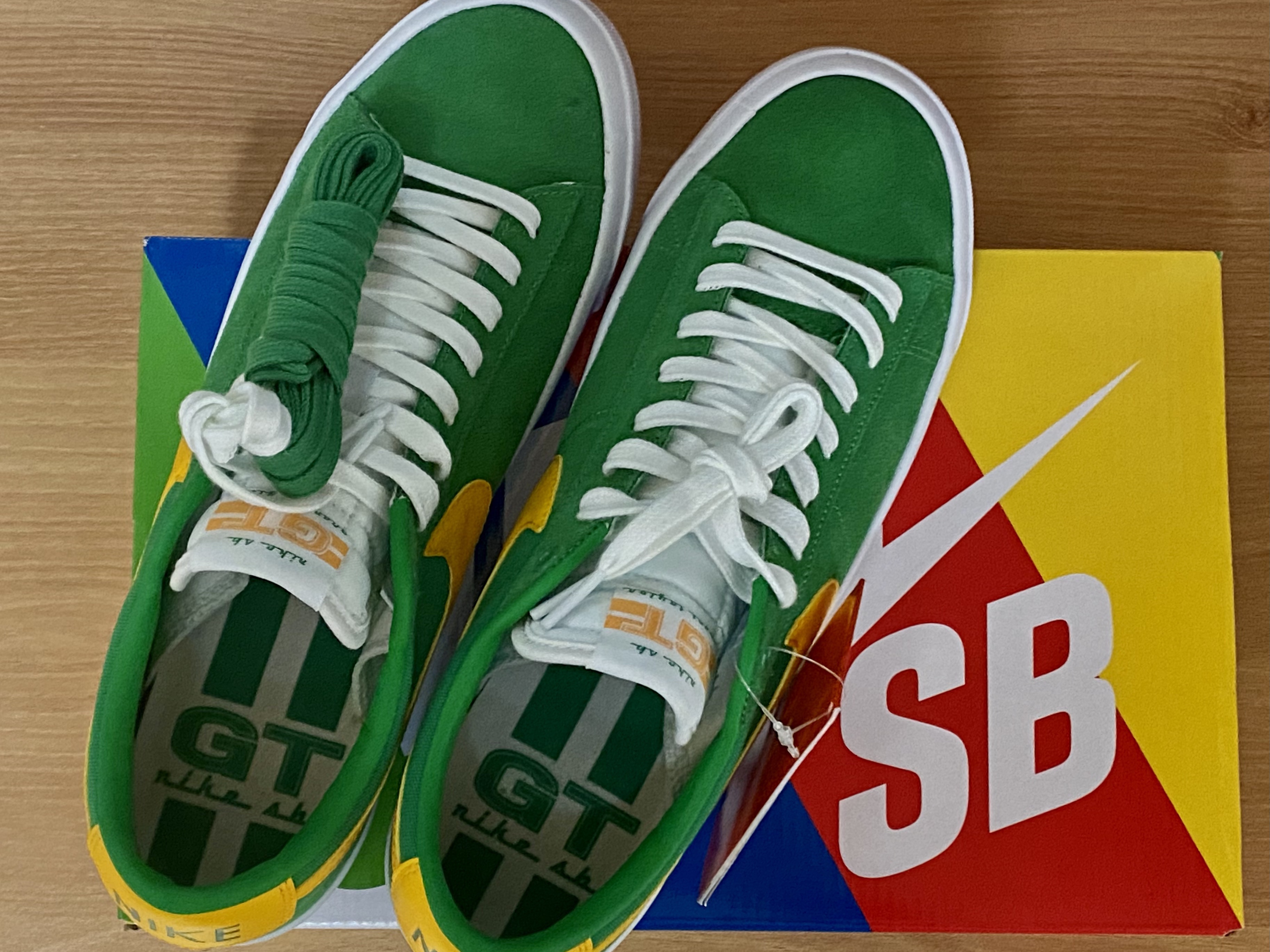 Nike SB Zoom Blazer Low Pro GT Lucky Green 착용 스타일 - 1