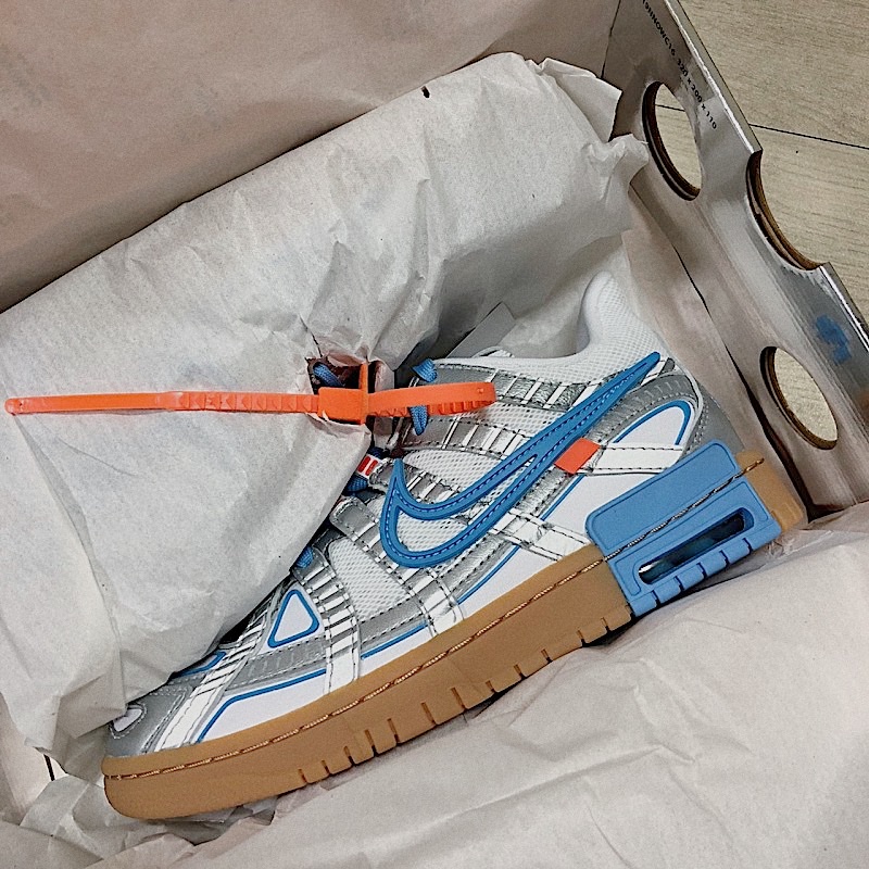 Nike x Off-White Air Rubber Dunk University Blue 착용 스타일