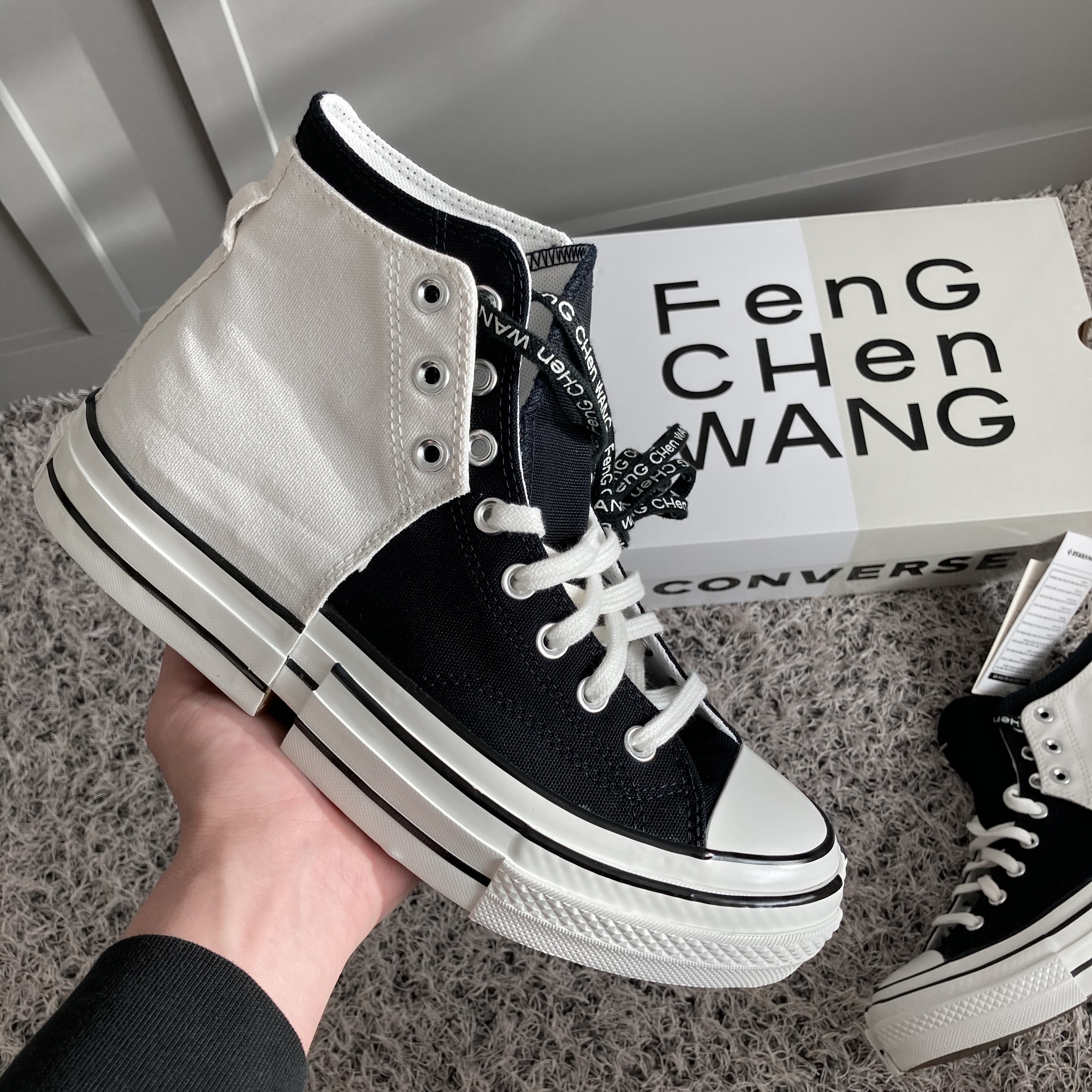 Converse x Feng Chen Wang Chuck 70 2-in-1 Natural Ivory Black 착용 스타일 - 5