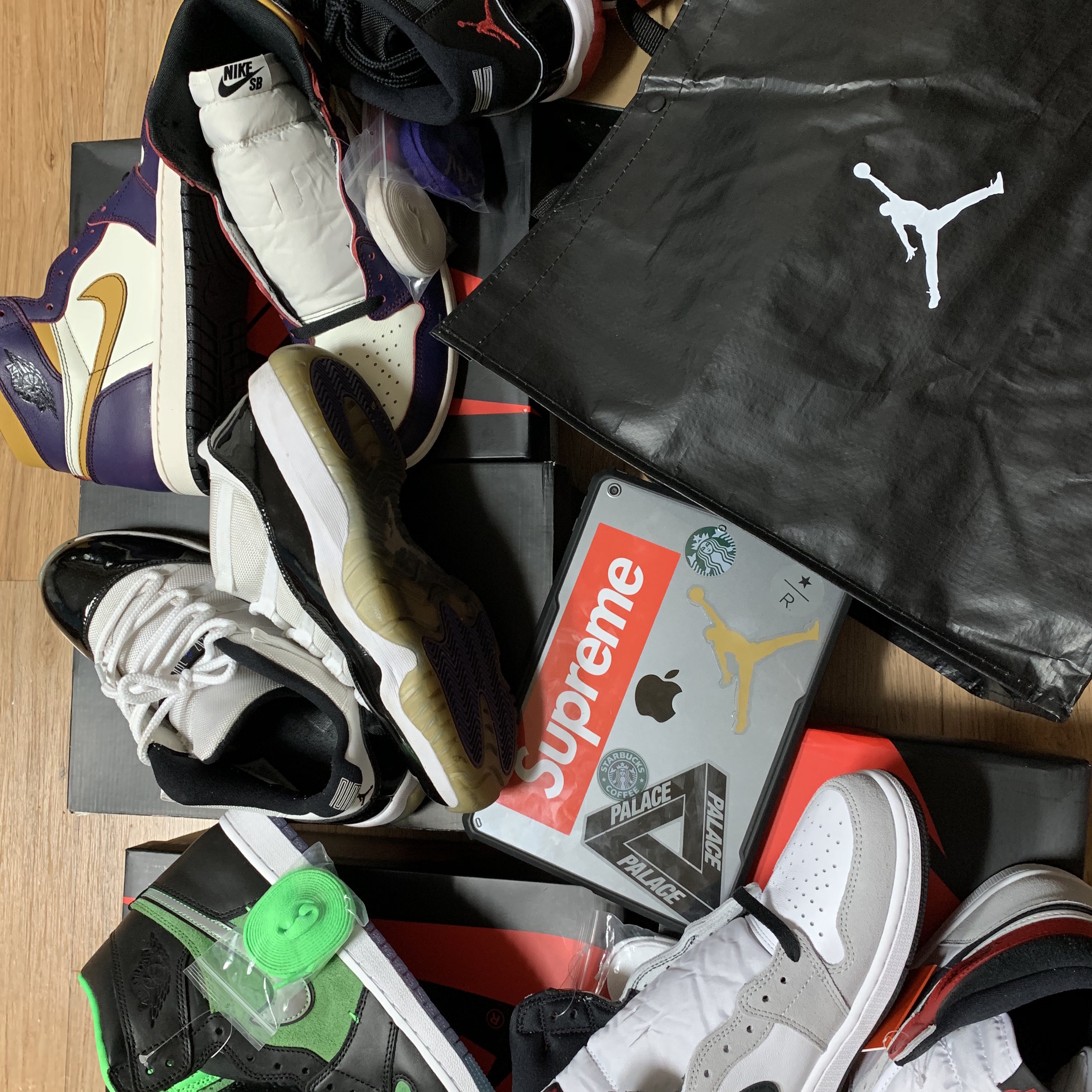 Jordan 1 Retro High OG Light Smoke Grey, Jordan 1 Retro High OG Defiant SB LA to Chicago 착용 스타일
