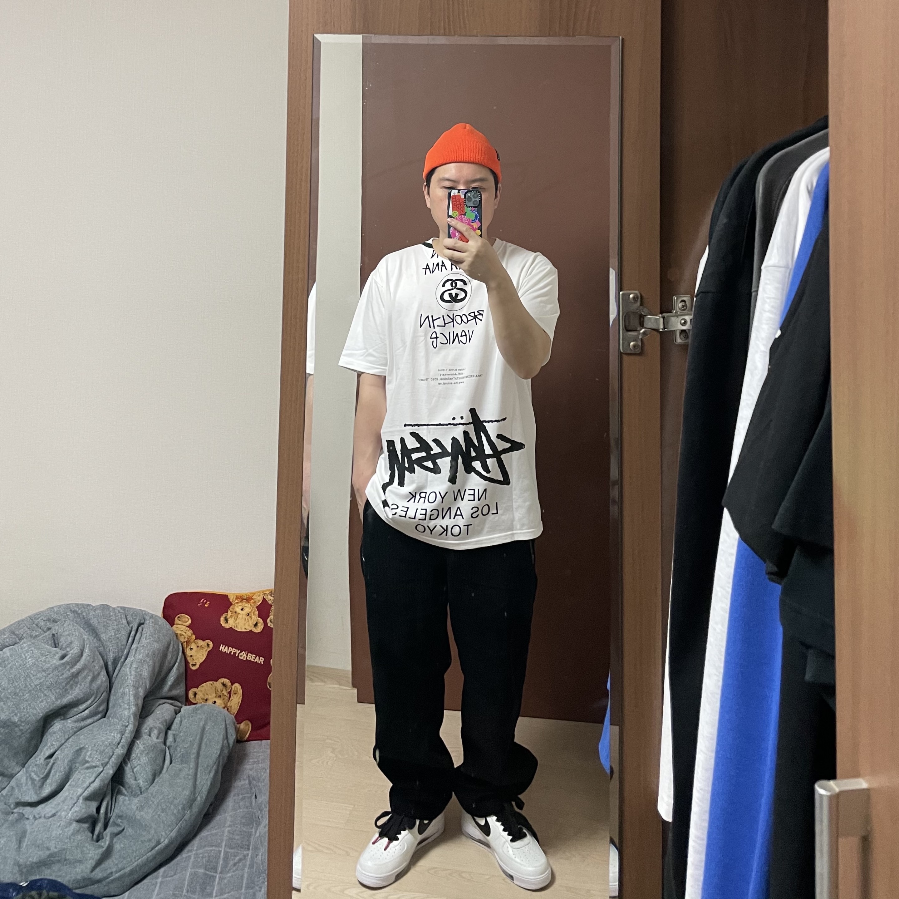 Nike x Peaceminusone Air Force 1 Low Para-Noise 2.0, Stussy x Takahiromiyashita The Soloist 40 WT T-Shirt 착용 스타일 - 1