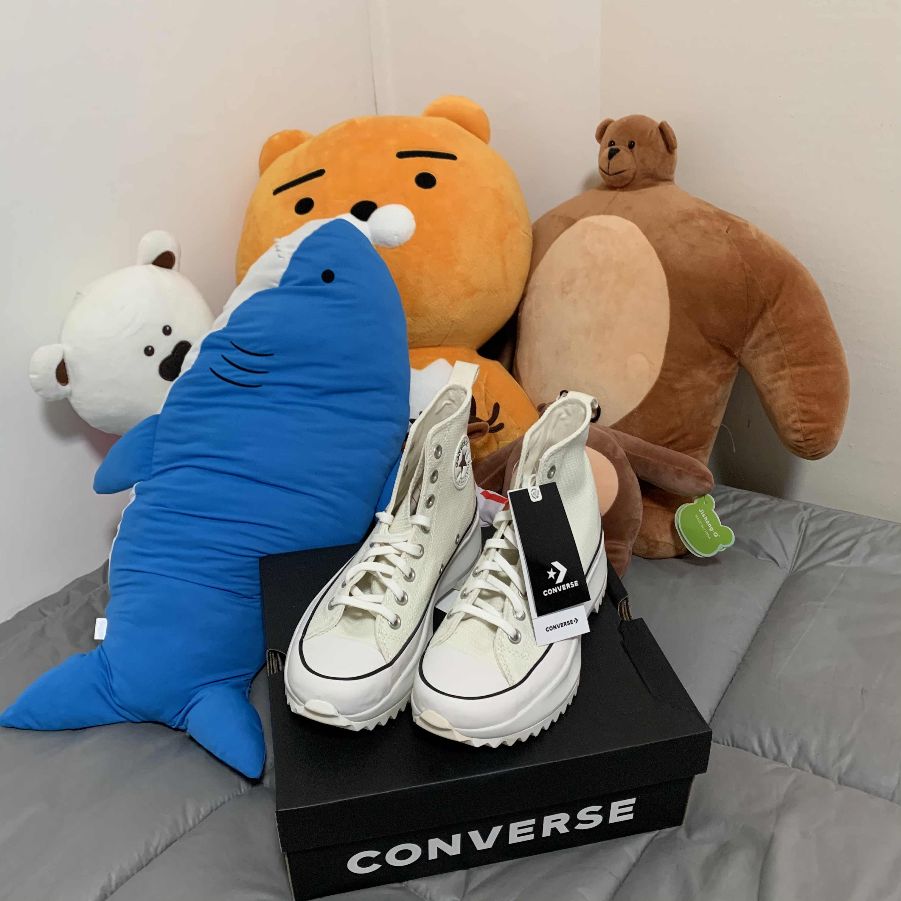 Converse Run Star Hike Hi Tonal Marble Egret 착용 스타일