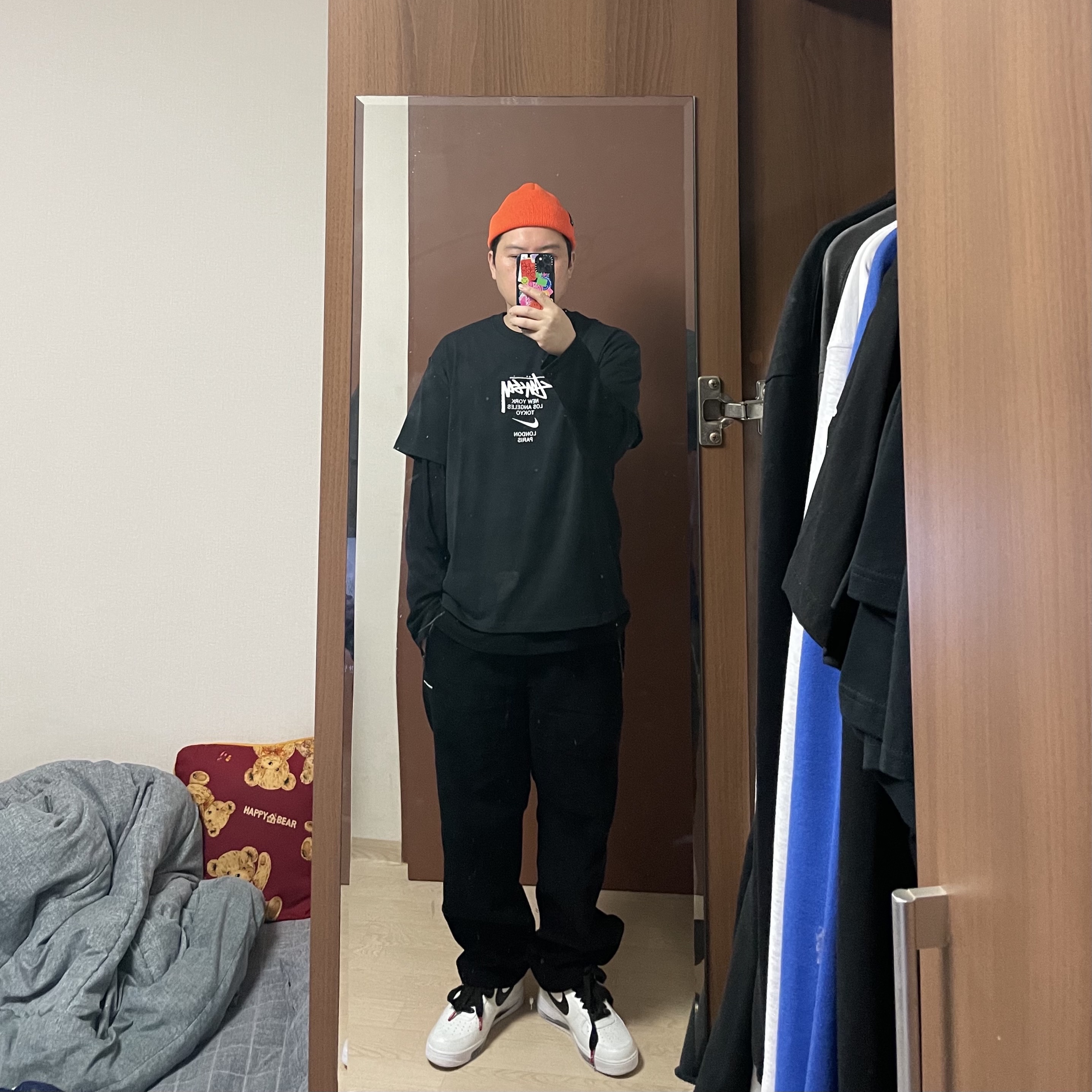 Nike x Peaceminusone Air Force 1 Low Para-Noise 2.0, Stussy x Takahiromiyashita The Soloist 40 WT T-Shirt 착용 스타일 - 2