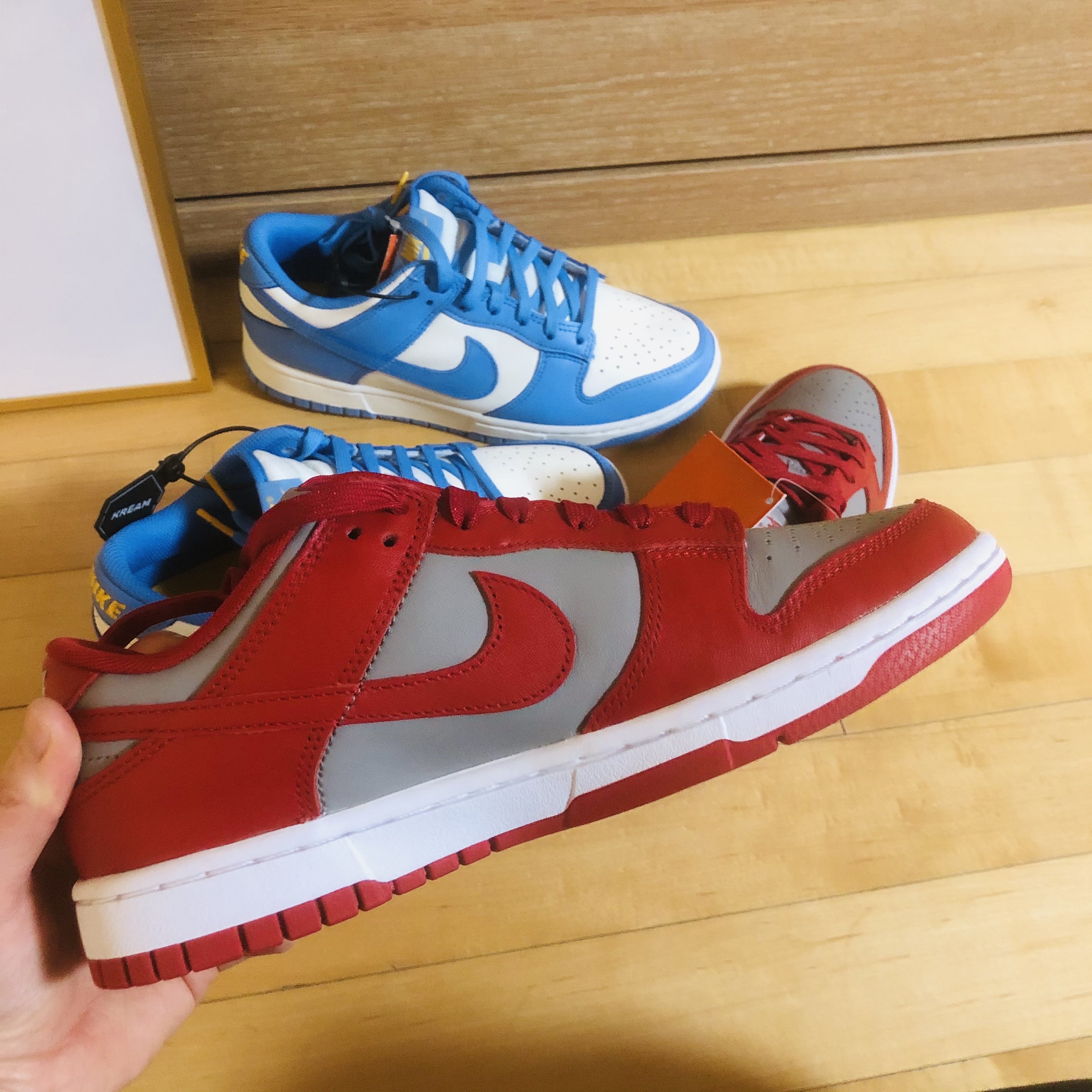 (W) Nike Dunk Low Coast, Nike Dunk Low Retro Medium Grey 착용 스타일 - 2