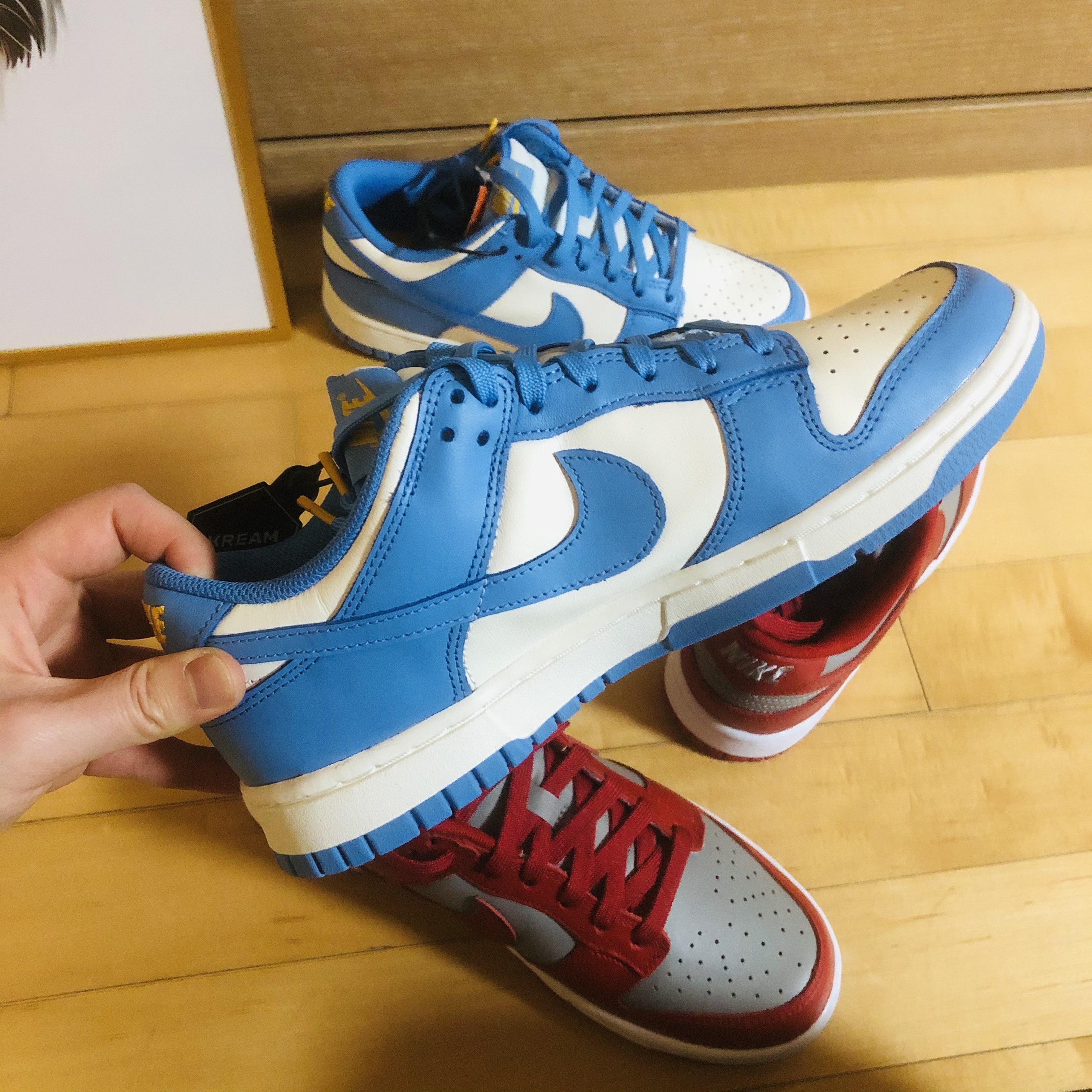 (W) Nike Dunk Low Coast, Nike Dunk Low Retro Medium Grey 착용 스타일 - 1