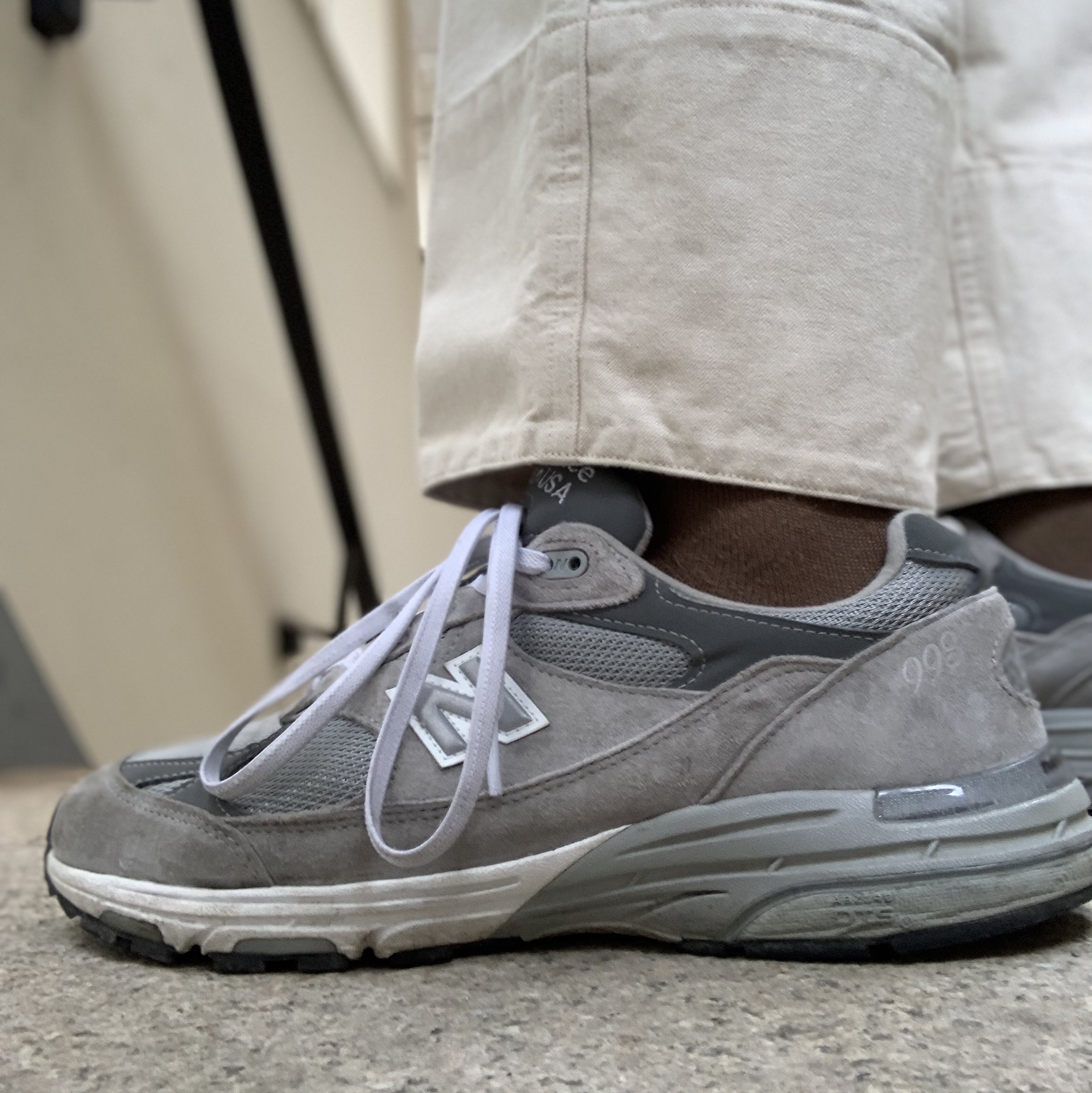 New Balance 993 Made in USA Grey - 2E Wide 착용 스타일