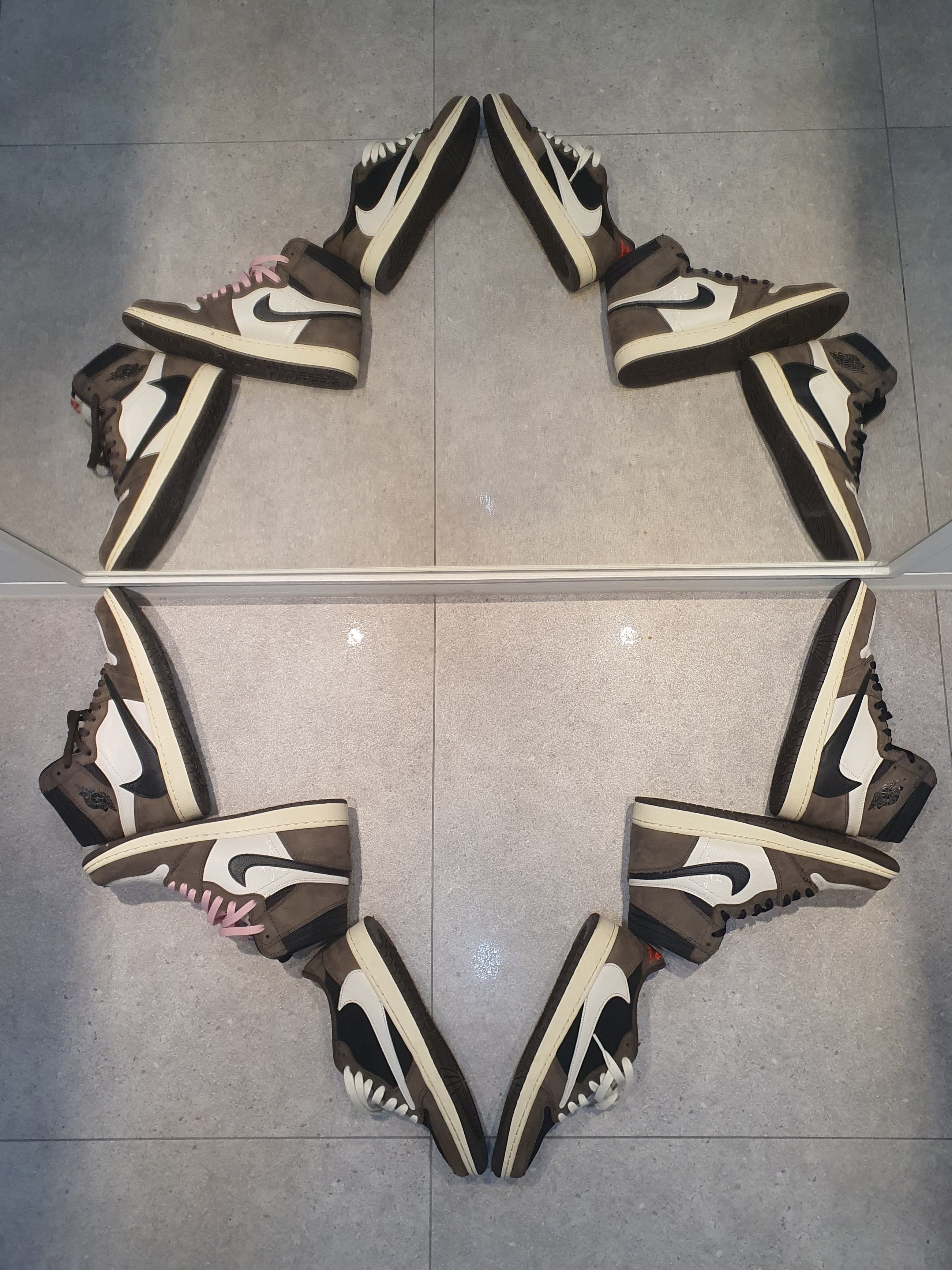 Jordan 1 x Travis Scott Retro High OG SP Mocha, Jordan 1 x Travis Scott Retro Low OG SP Mocha 착용 스타일