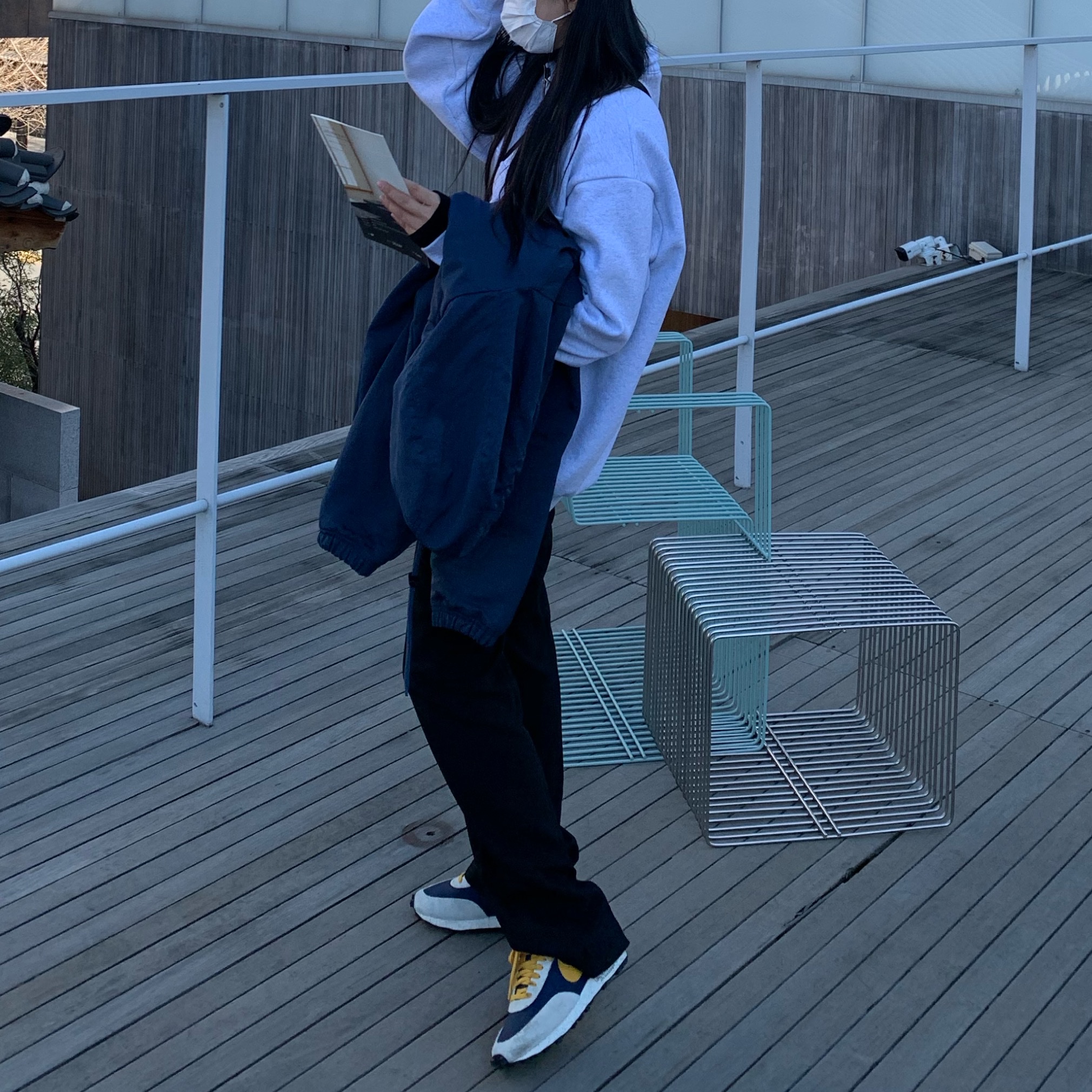 IAB Studio Half Zip Pullover Light Gray, (W) Nike x Undercover Daybreak Obsidian 착용 스타일 - 4