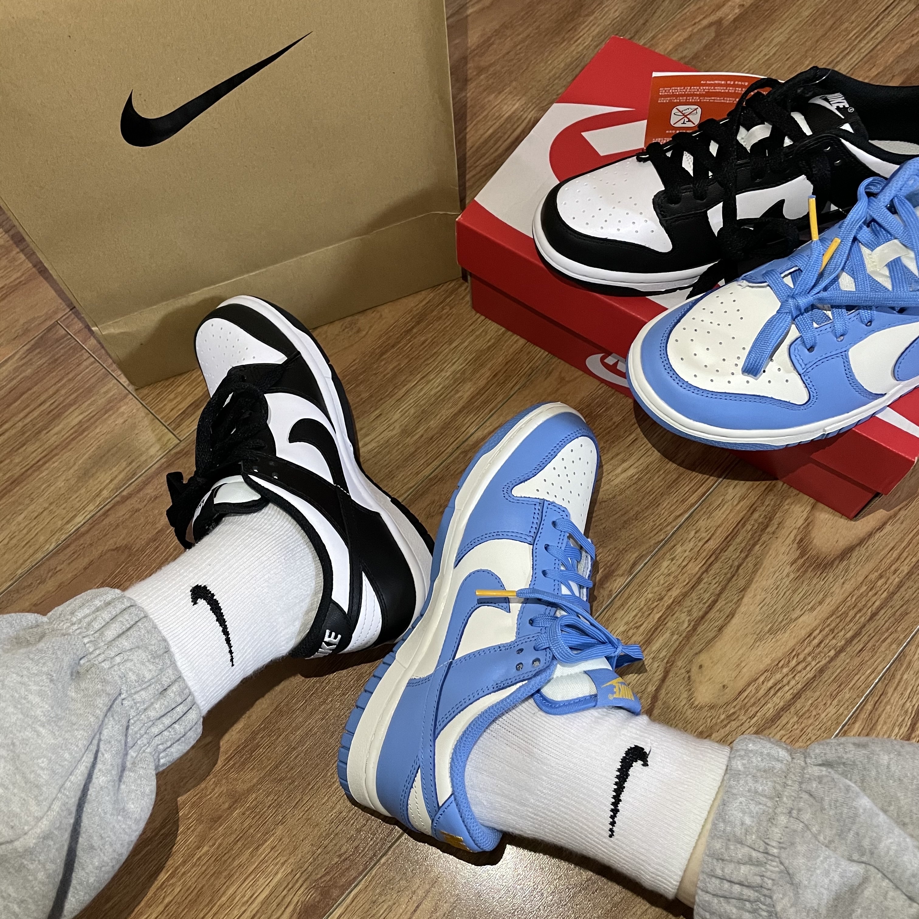 (W) Nike Dunk Low Coast, (GS) Nike Dunk Low Black 착용 스타일