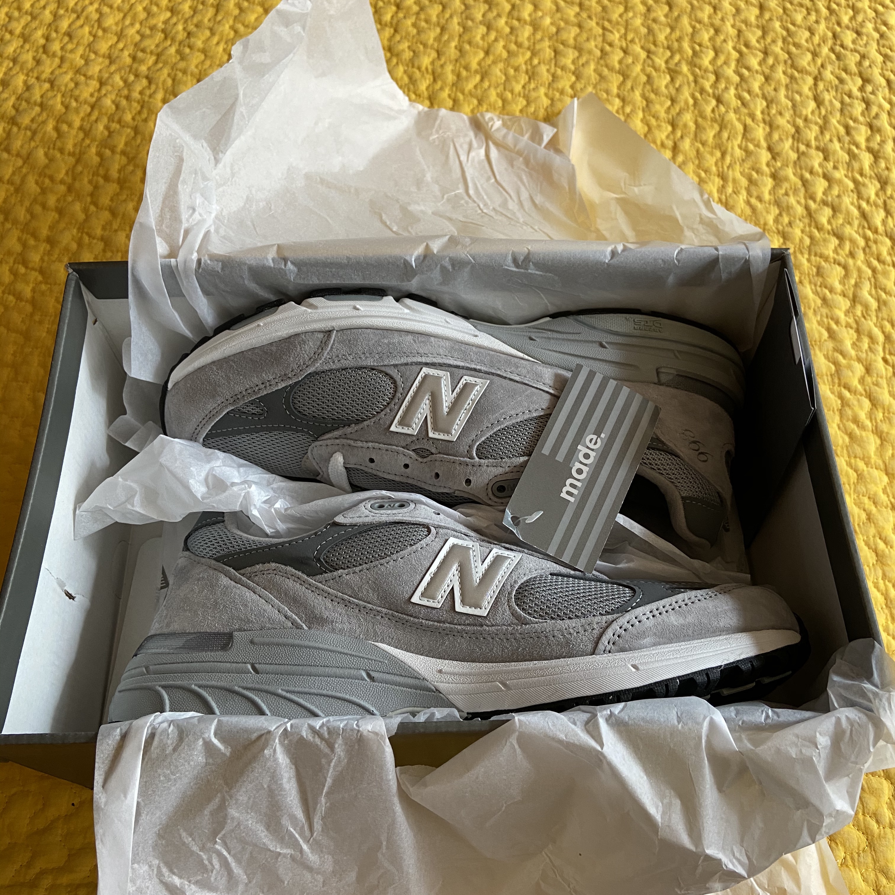 New Balance 993 Made in USA Grey - D Standard 착용 스타일 - 2