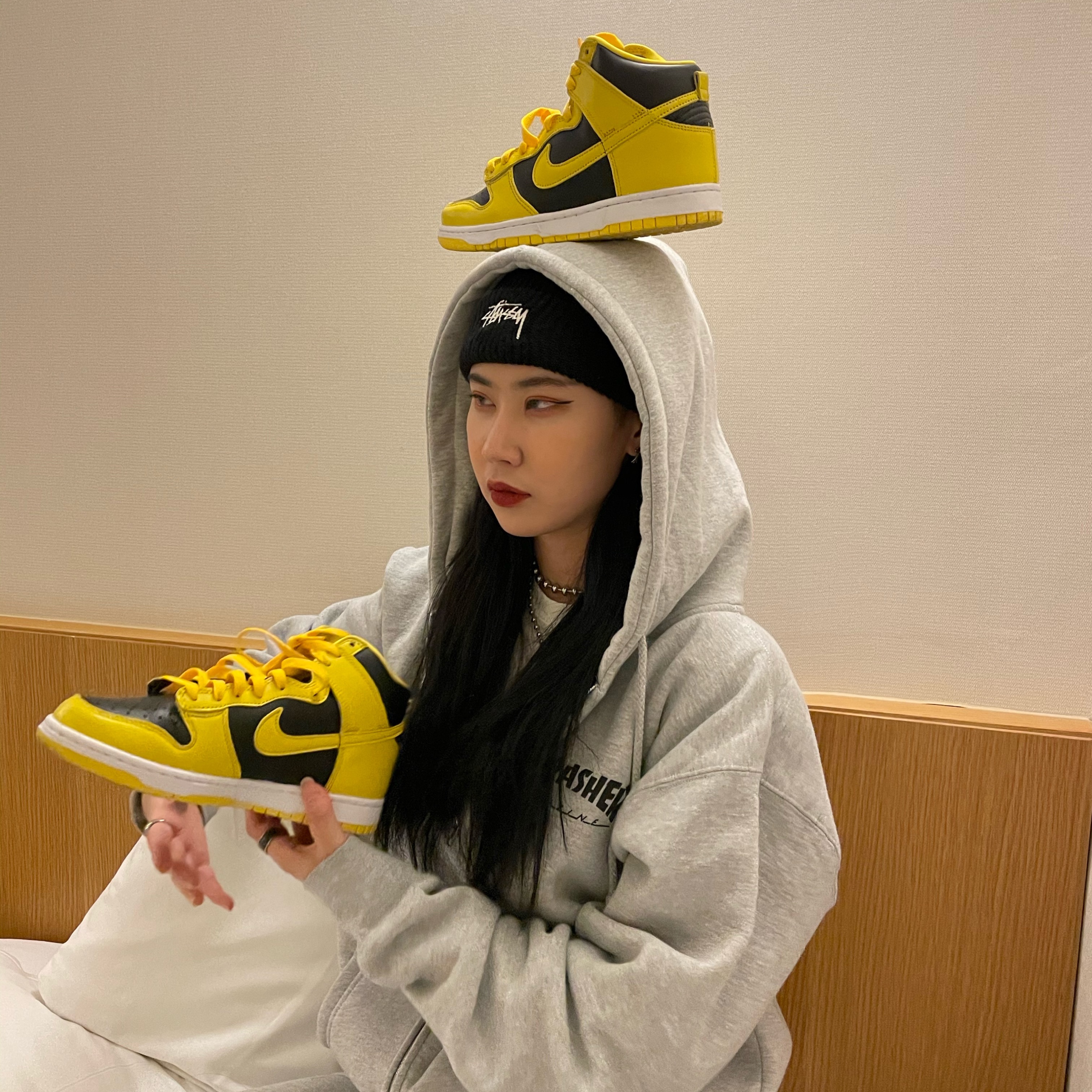 Nike Dunk High SP Varsity Maize 착용 스타일