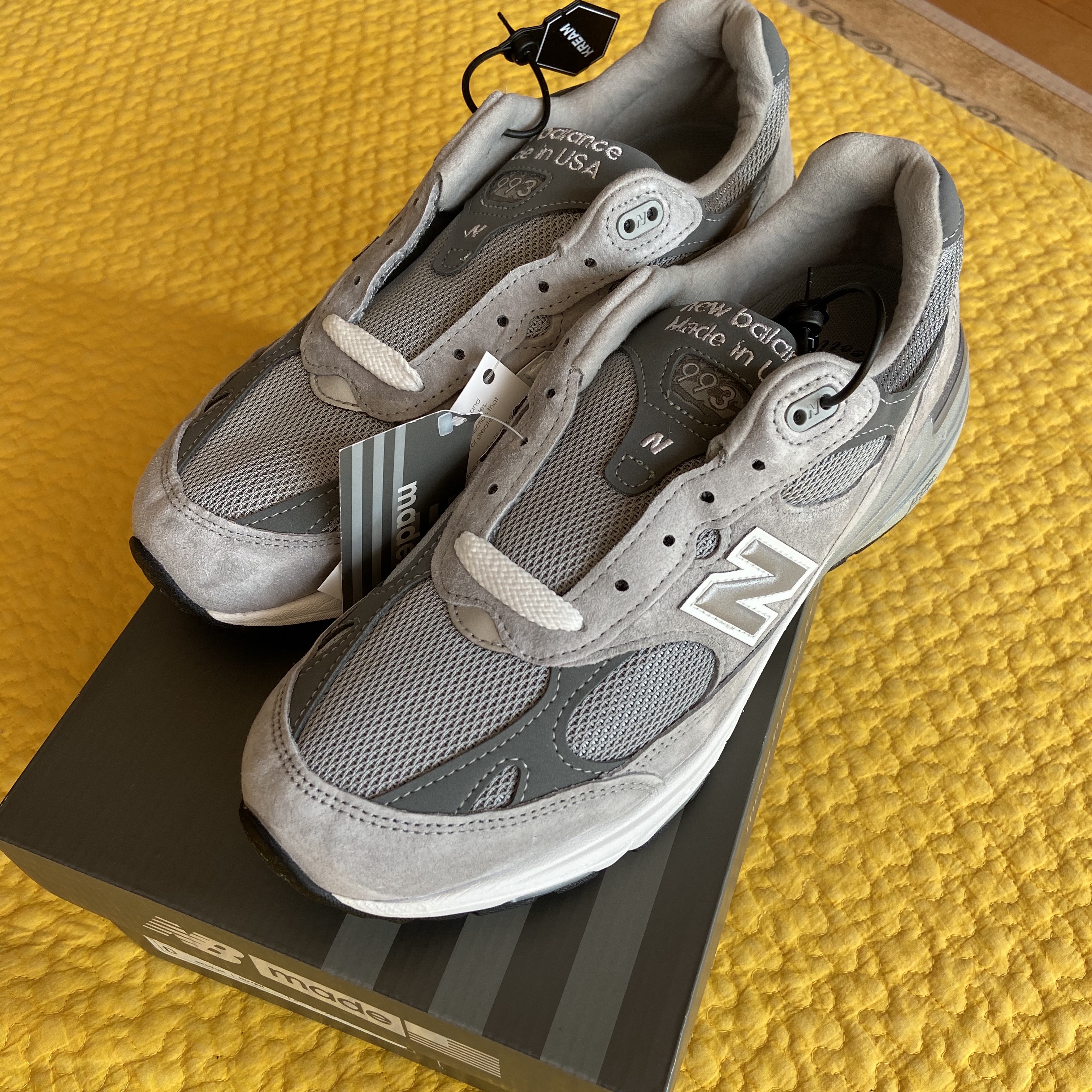 New Balance 993 Made in USA Grey - D Standard 착용 스타일 - 3