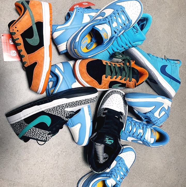 Nike SB Dunk Low Pro Clear Jade, (W) Nike Dunk Low Coast 착용 스타일