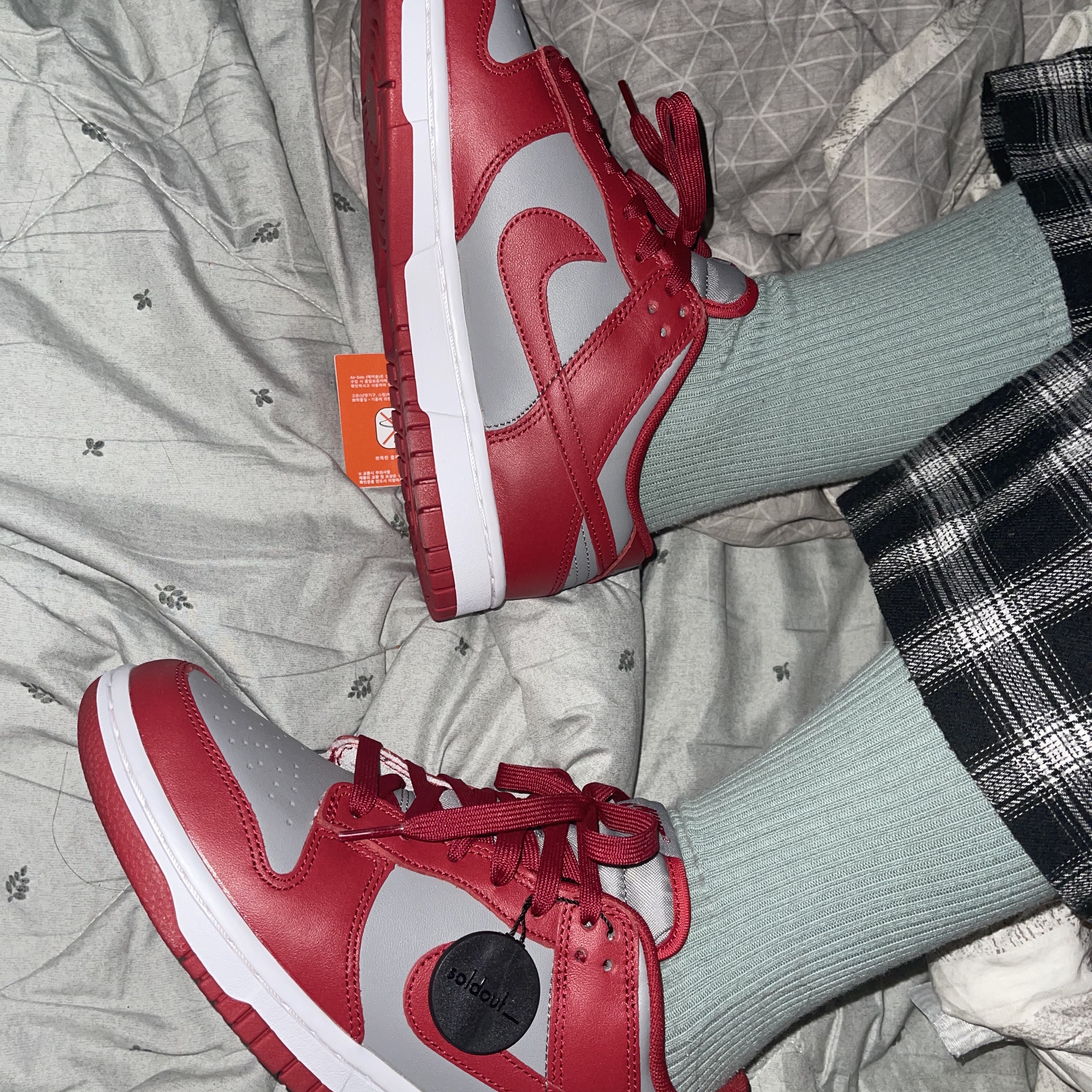 Nike Dunk Low Retro Medium Grey, Nike Dunk Low Retro Black 착용 스타일 - 1