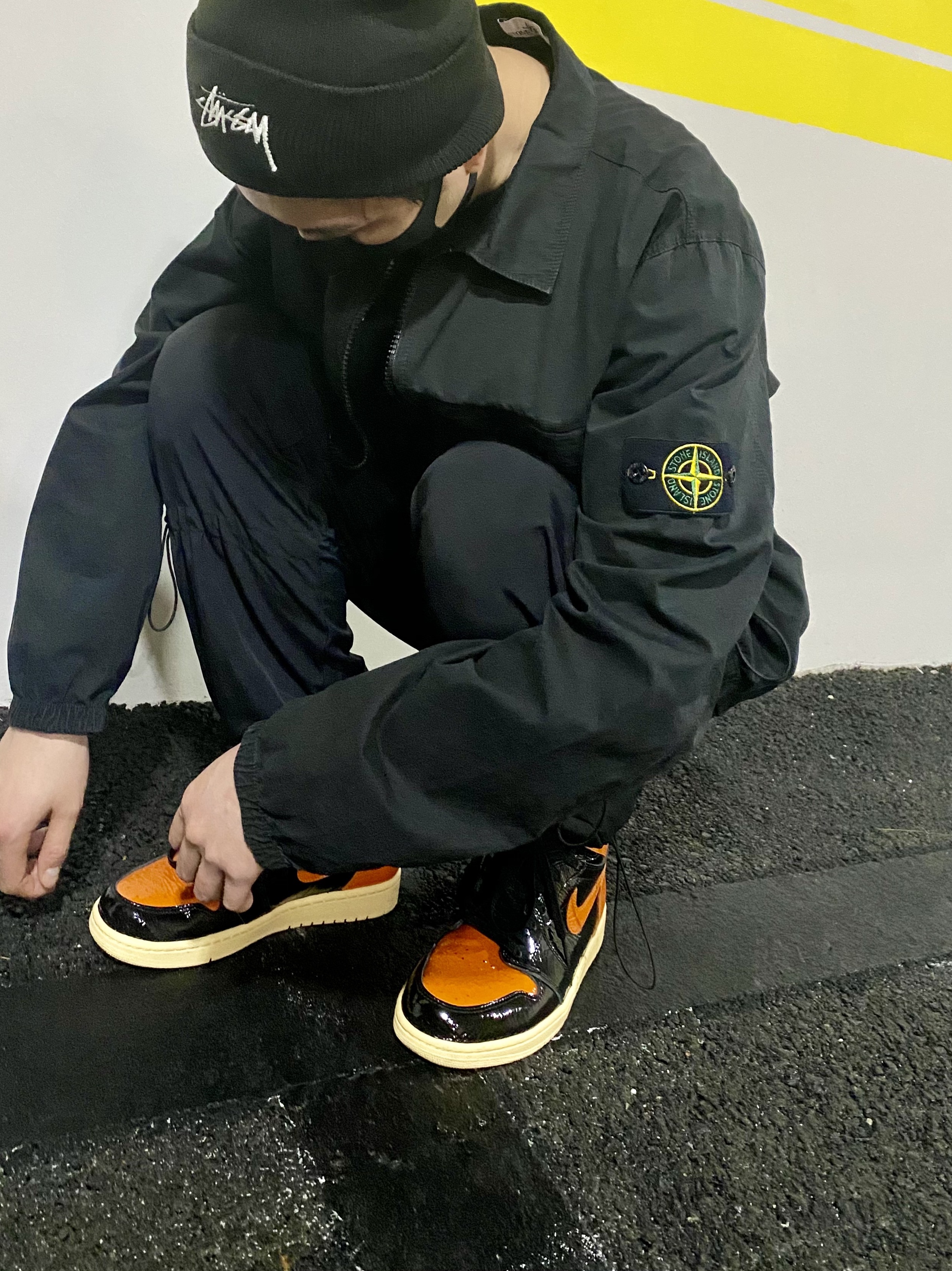Nike x Stussy Cuff Beanie Black, Jordan 1 Retro High Shattered Backboard 3.0 착용 스타일 - 2