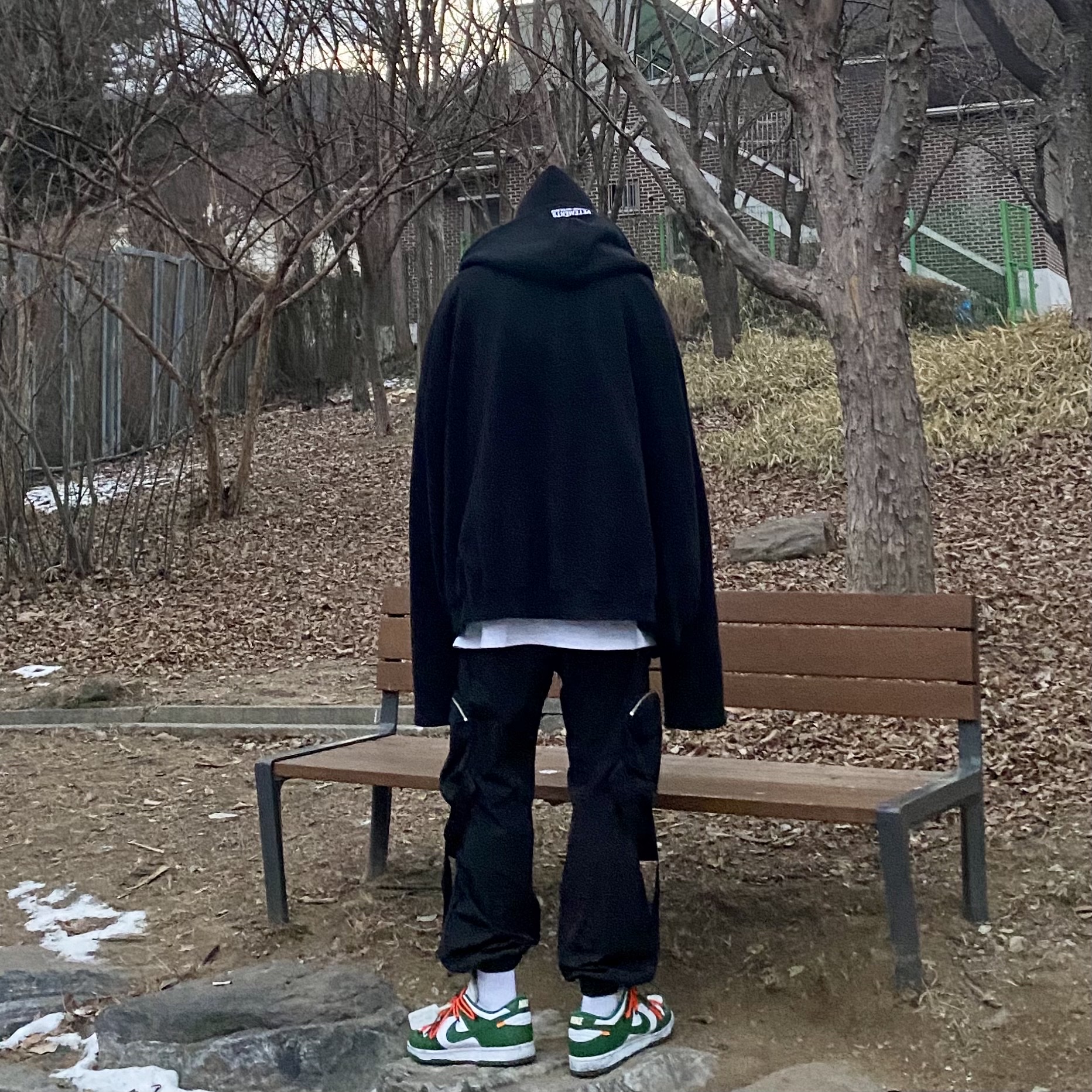 Nike x Off-White Dunk Low Pine Green 착용 스타일