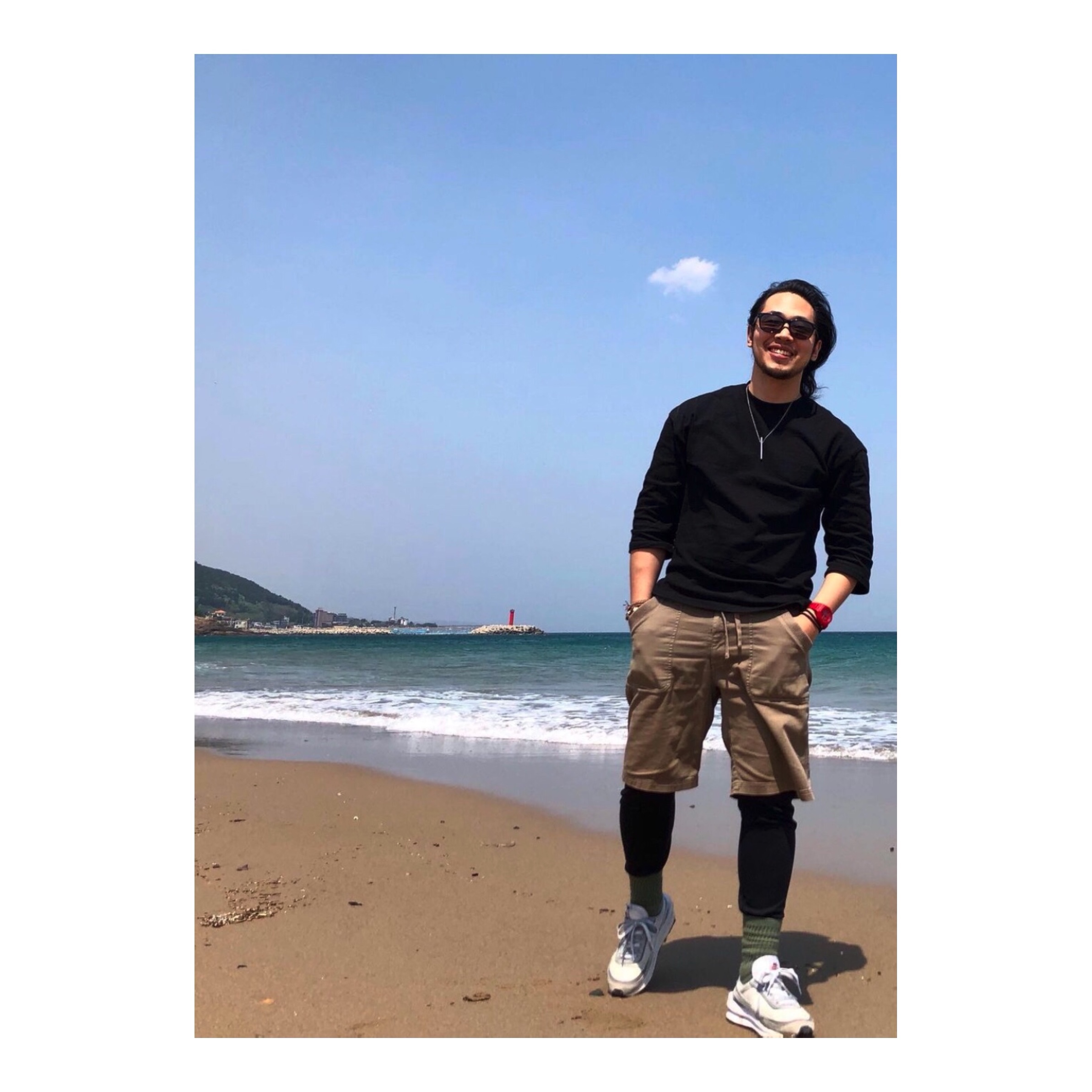 Nike x Sacai LDWaffle Summit White 착용 스타일