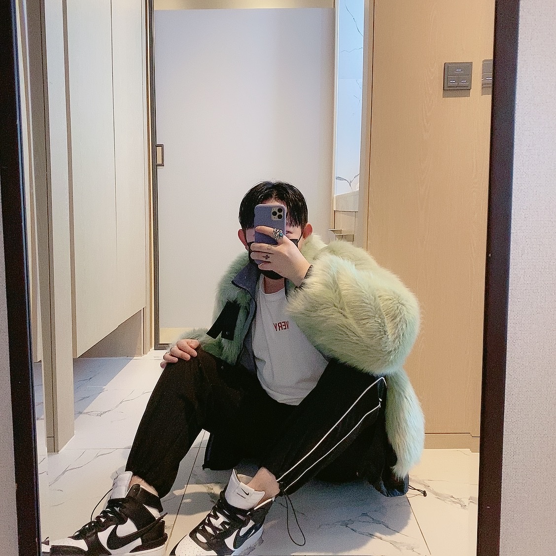 Nike x Ambush Dunk High Black 착용 스타일
