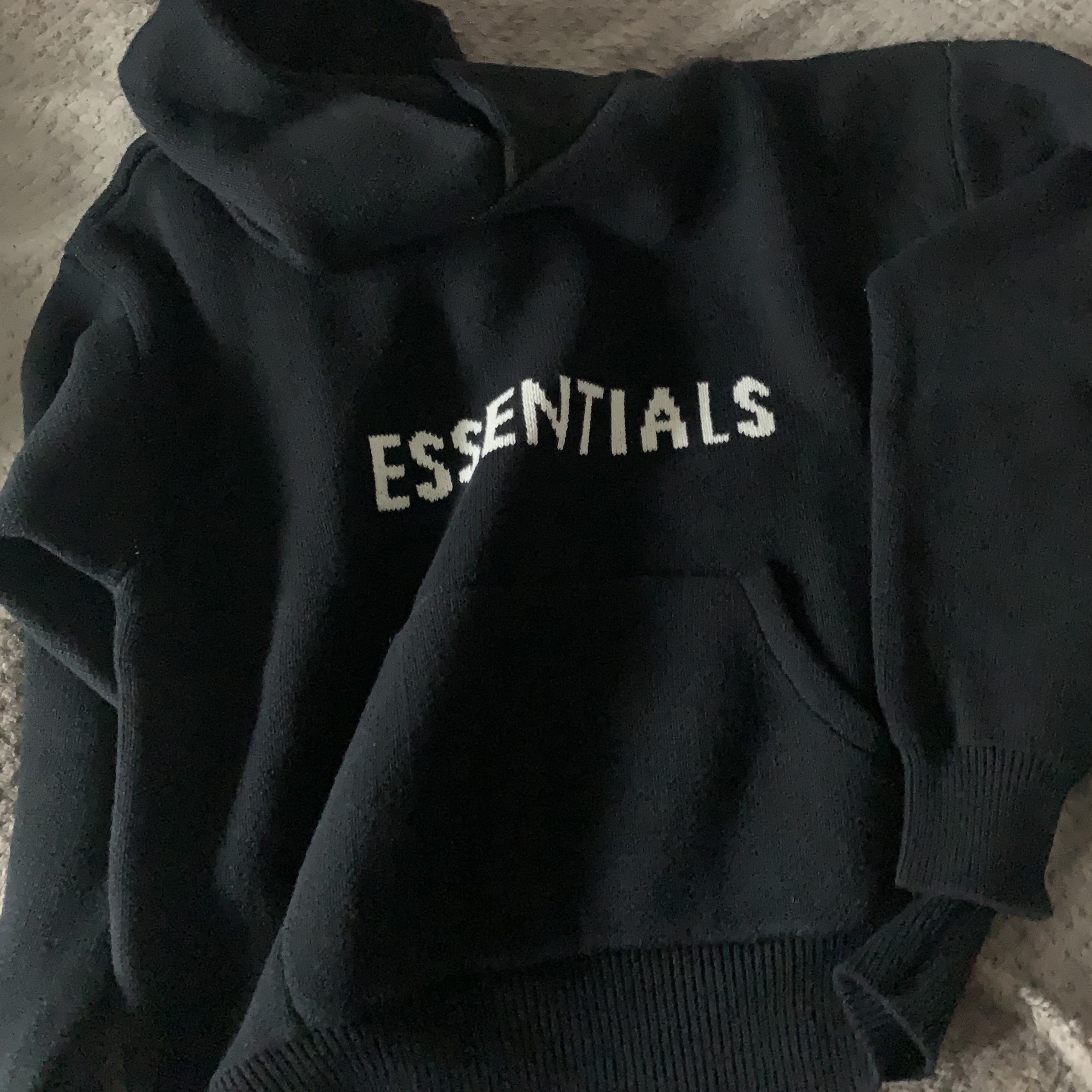 Essentials Knit Hoodie Black - 20FW 착용 스타일