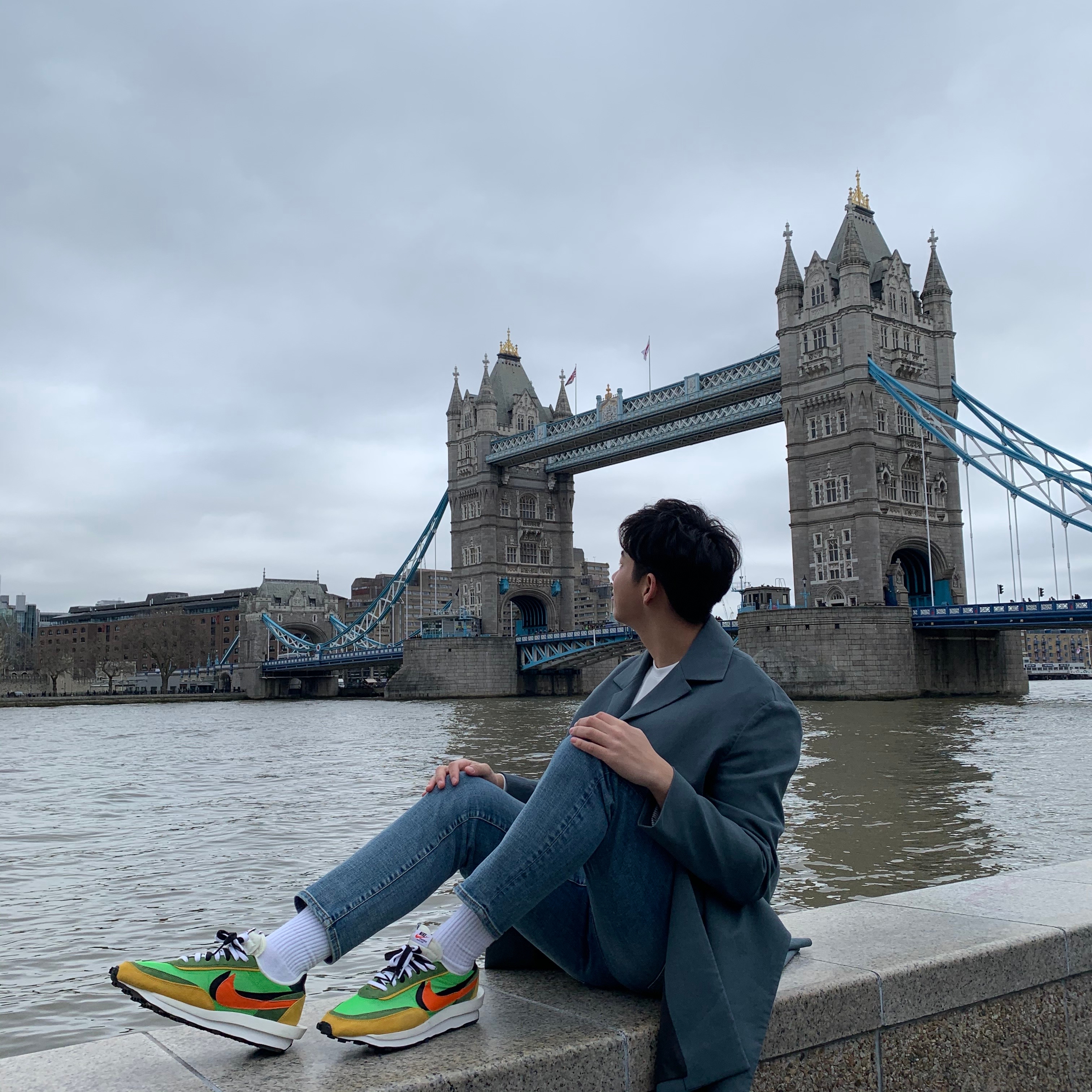 Nike x Sacai LDWaffle Green Multi 착용 스타일