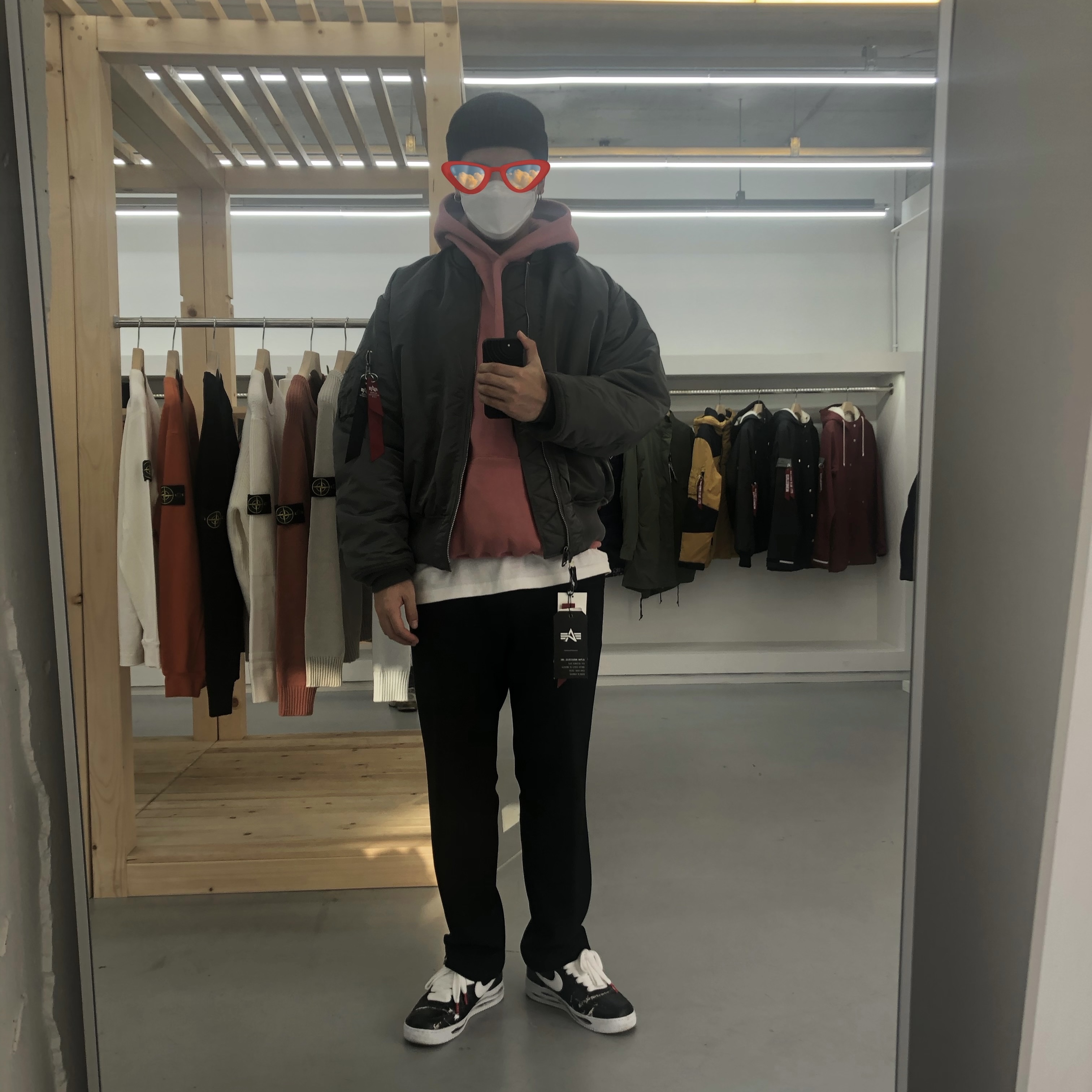 Nike x Peaceminusone Air Force 1 Low Para-Noise 착용 스타일