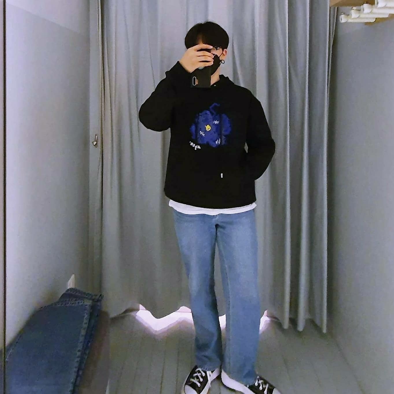 Converse Run Star Hike Hi Black White Gum 착용 스타일