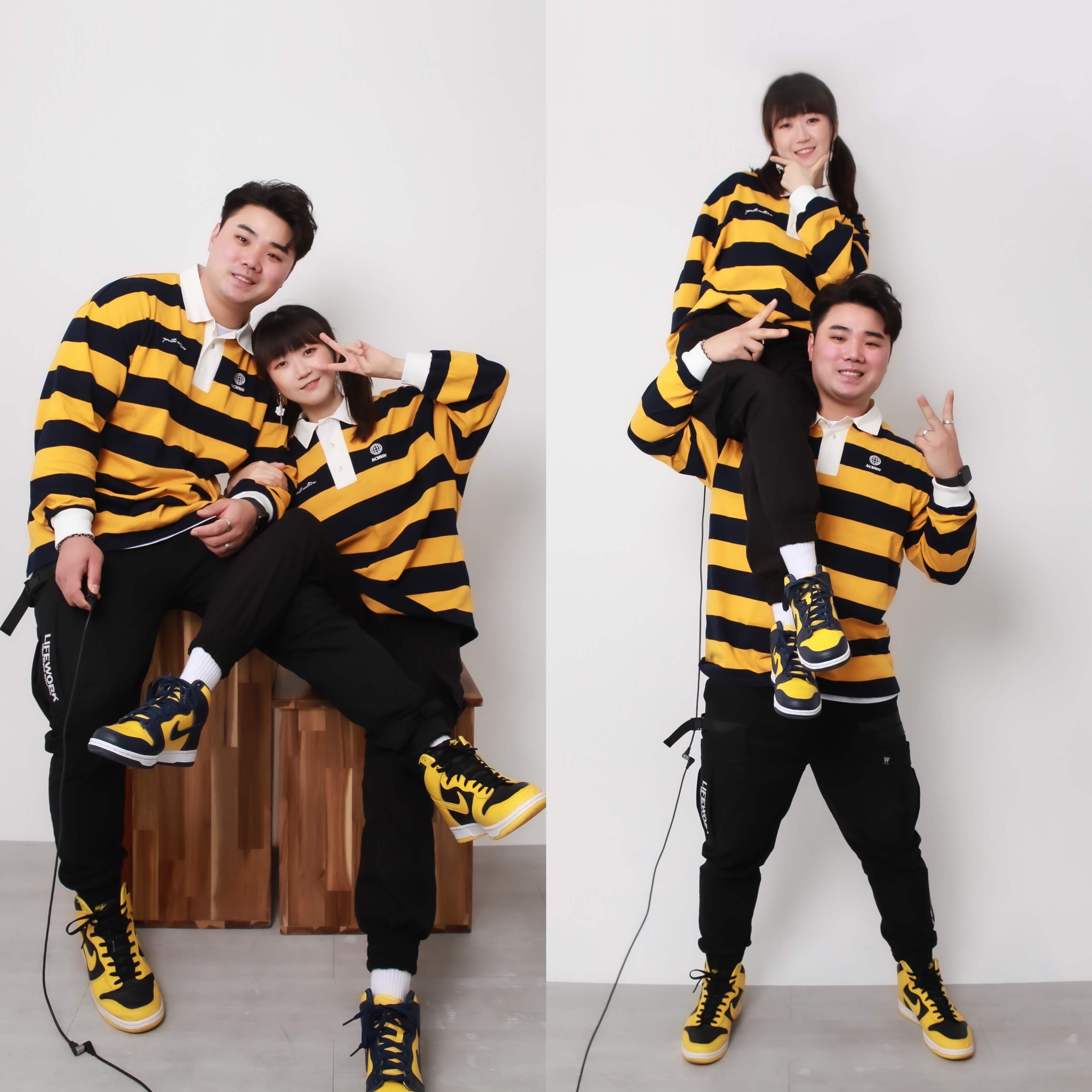 Nike Dunk High SP Varsity Maize, Nike Dunk High SP Maize & Blue 착용 스타일