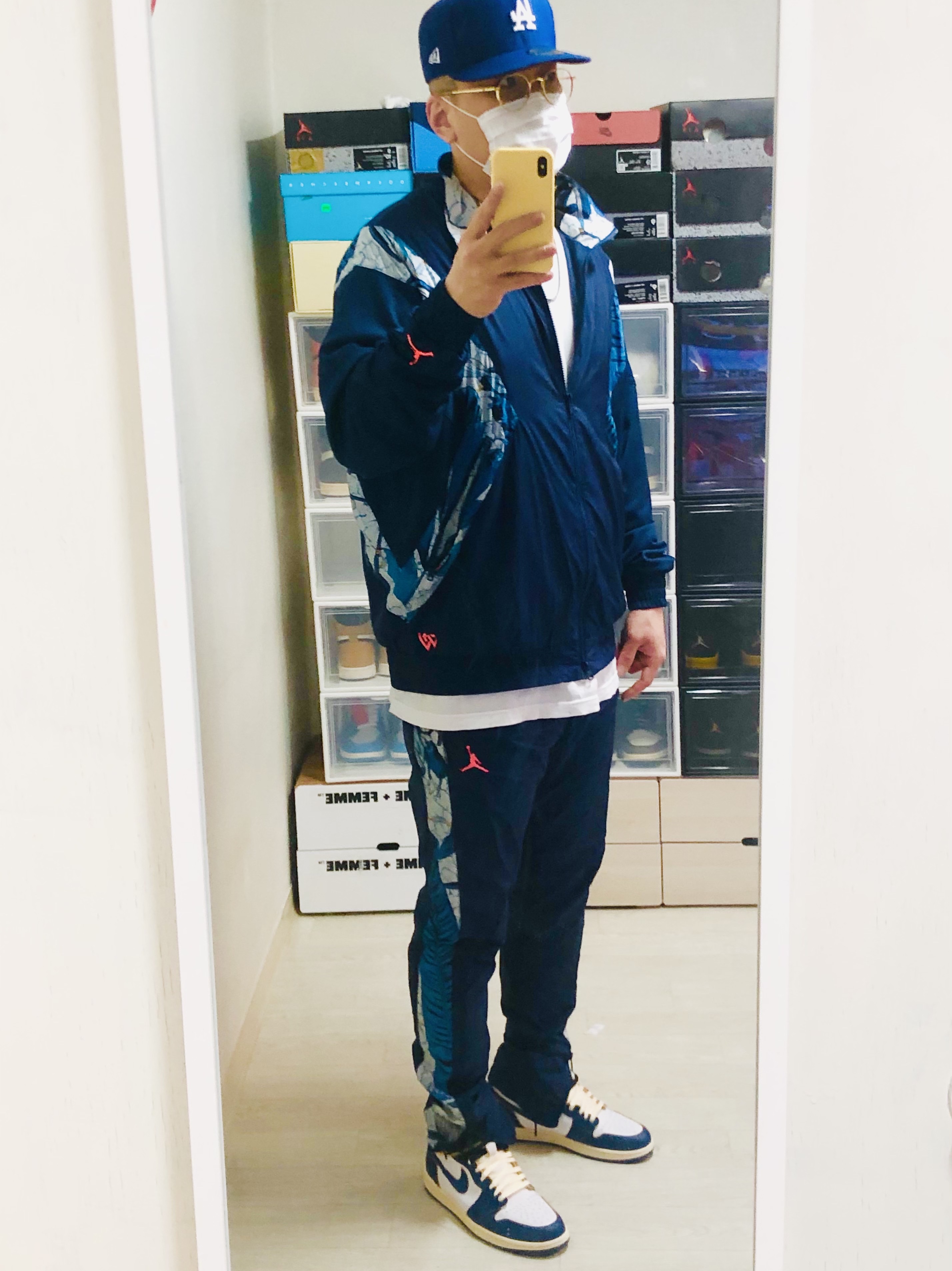 Jordan 1 x Union Retro High Blue Toe 착용 스타일