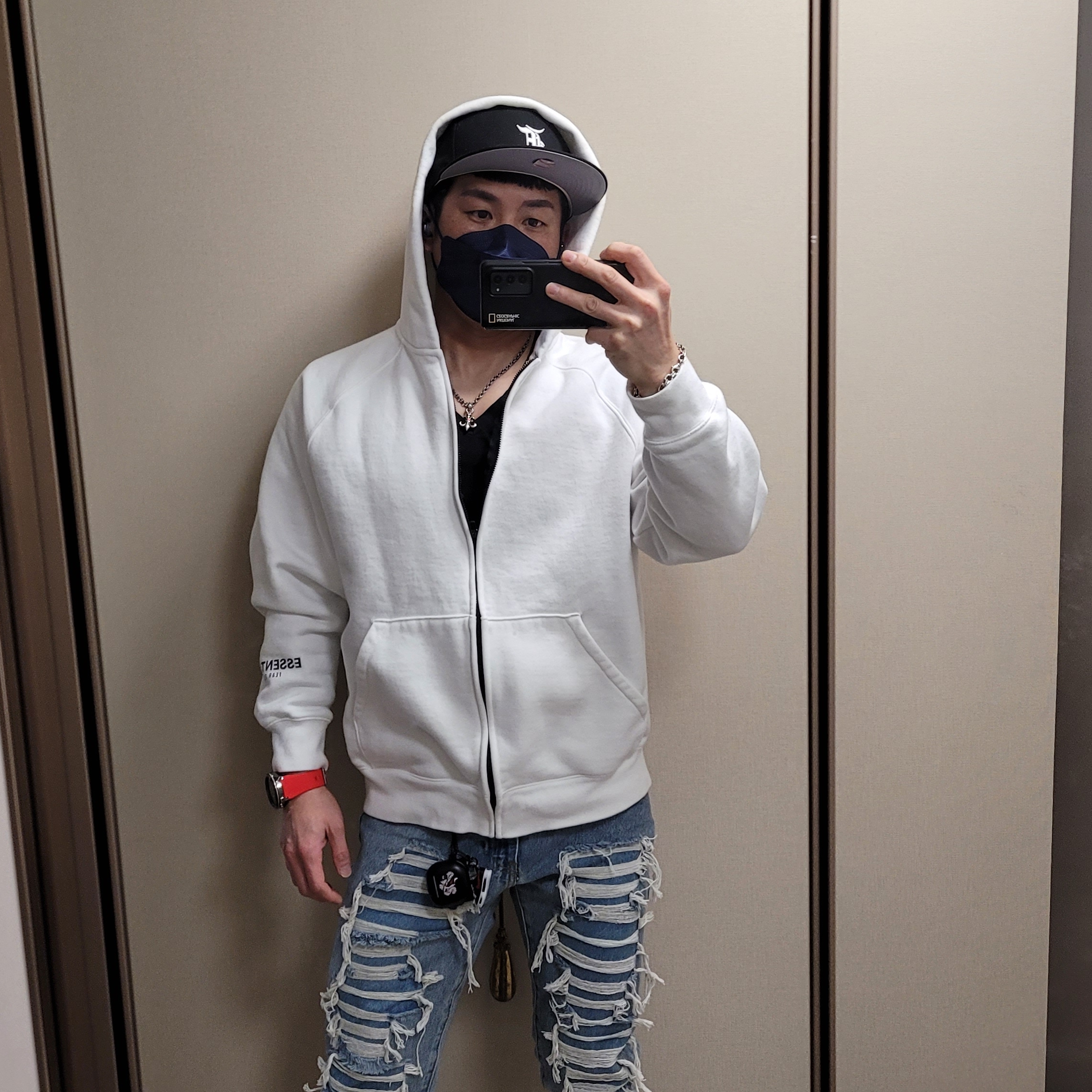 (W) Nike x Off-White Vapor Street Polarized Blue 착용 스타일 - 2