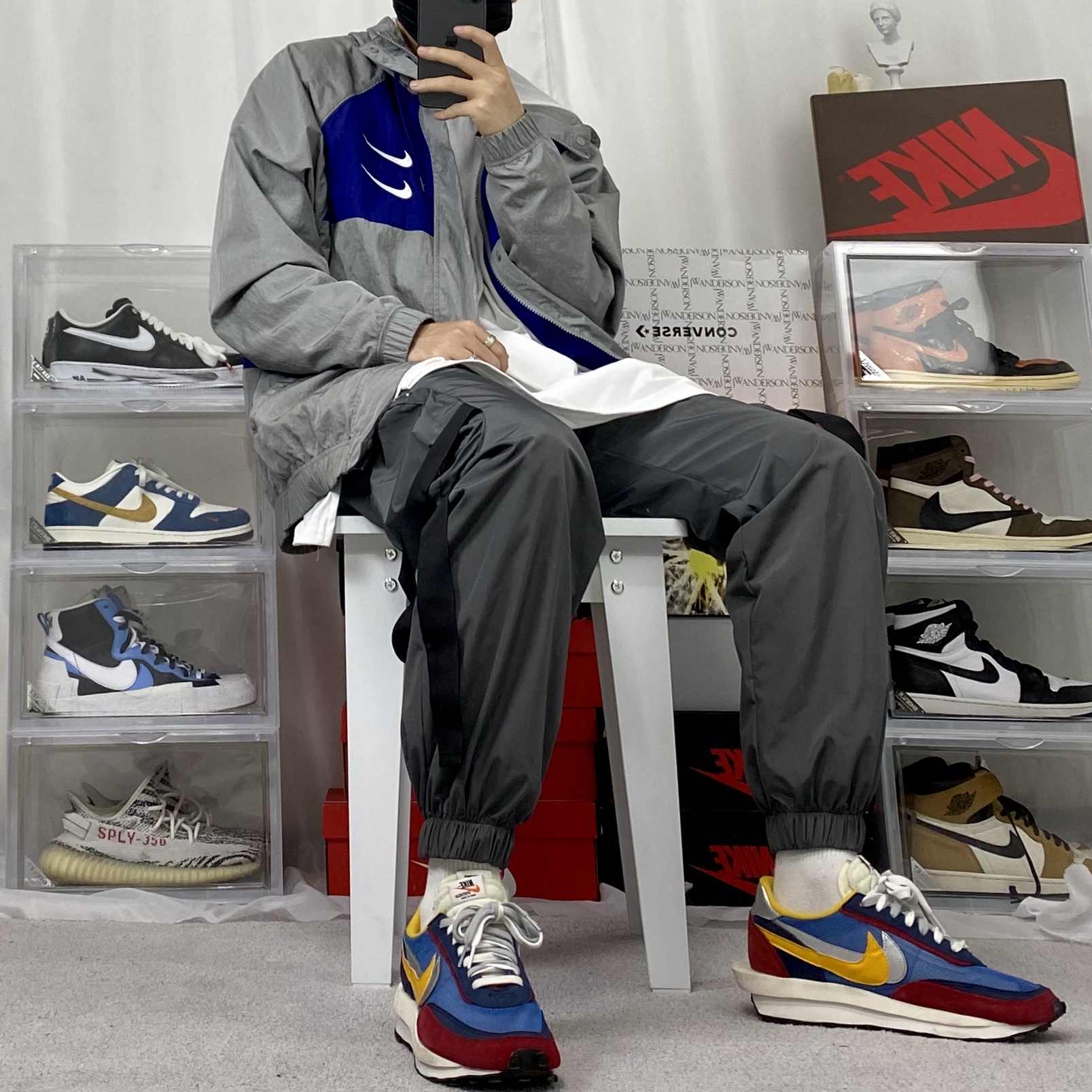 Nike x Sacai LDWaffle Blue Multi 착용 스타일