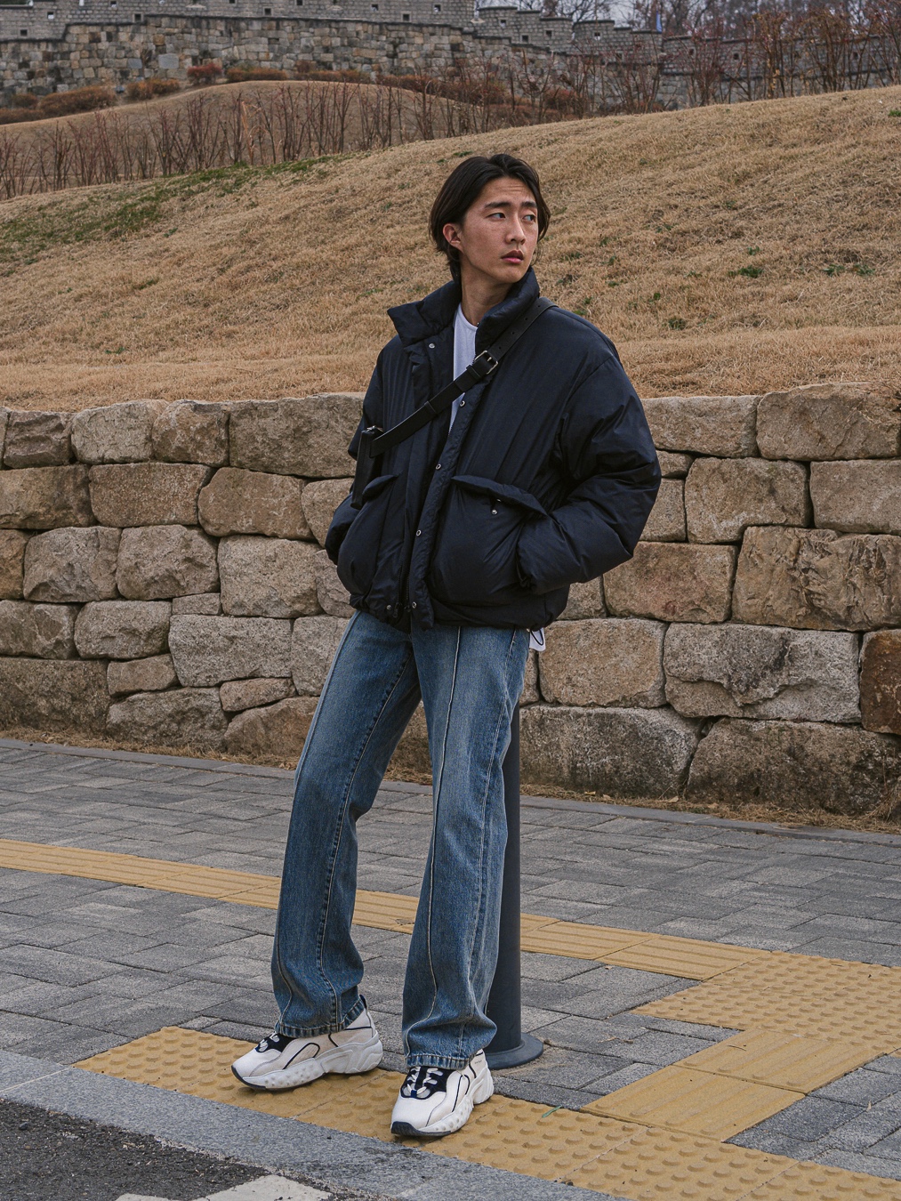 (W) Acne Studios Manhattan Leather Sneakers Multi White - 19FW/20SS 착용 스타일