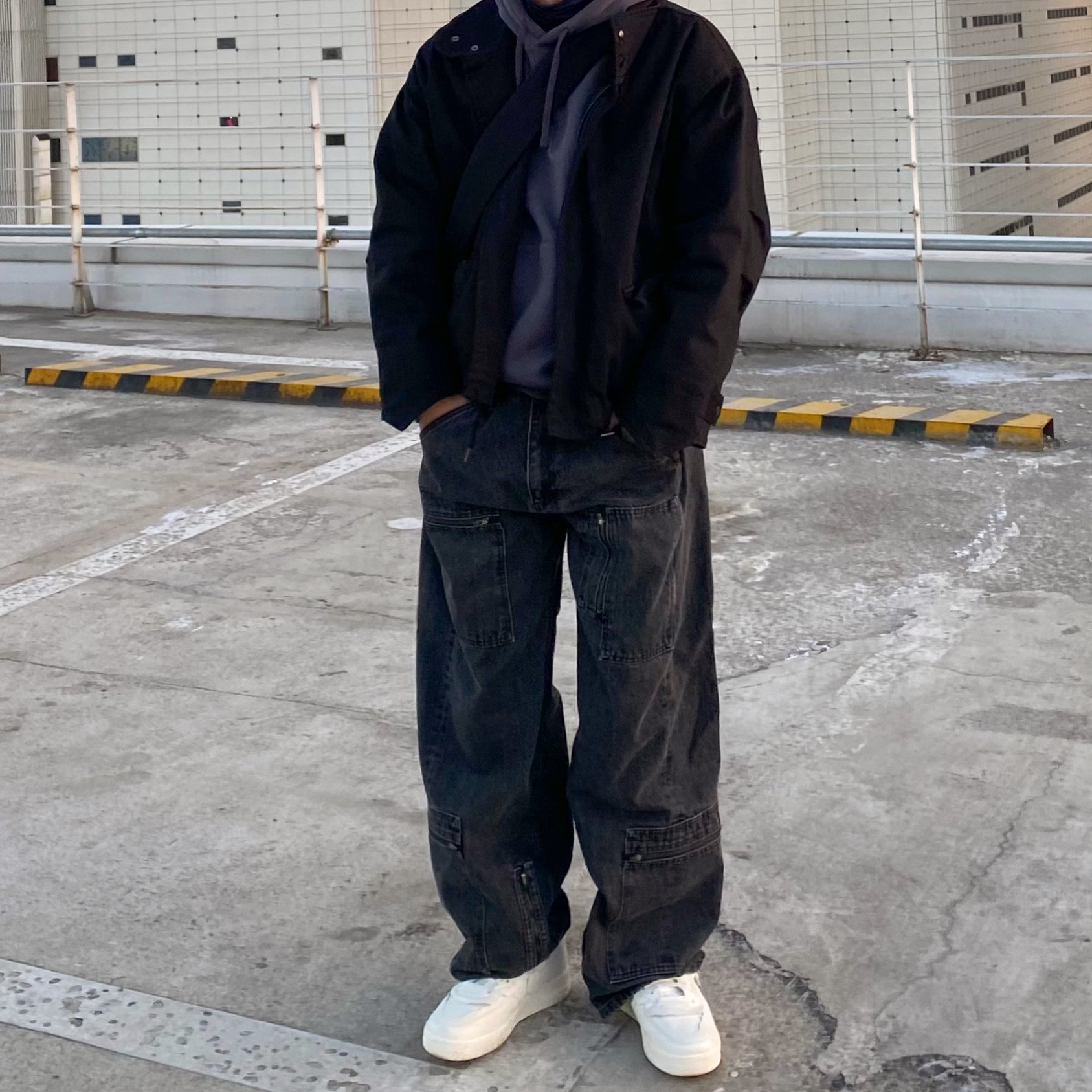 Nike x Comme des Garcons Homme Plus Air Force Mid White 착용 스타일