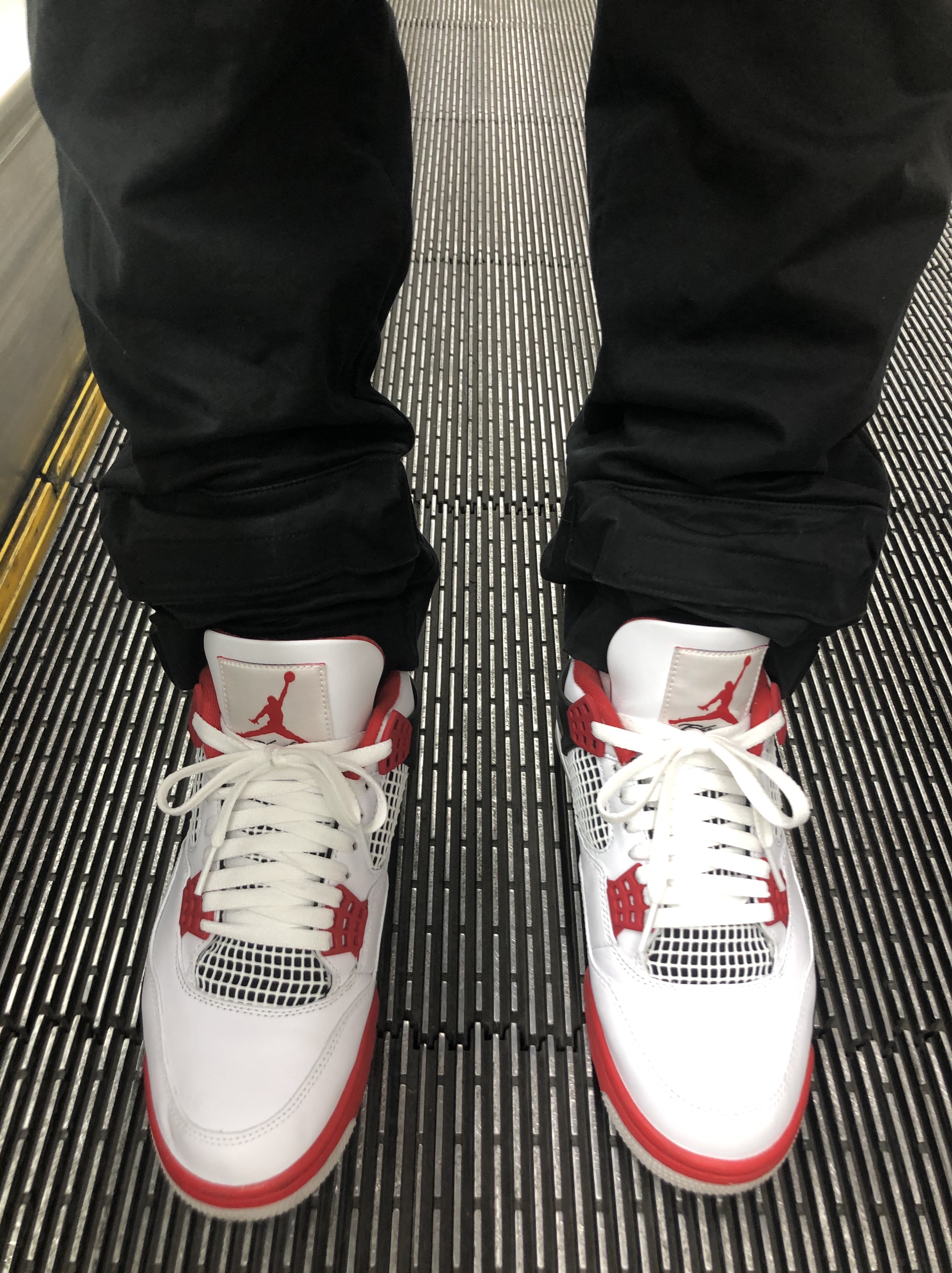 Jordan 4 Retro OG Fire Red 2020, Stussy x Rick Owens 40 WT T-Shirt 착용 스타일 - 2