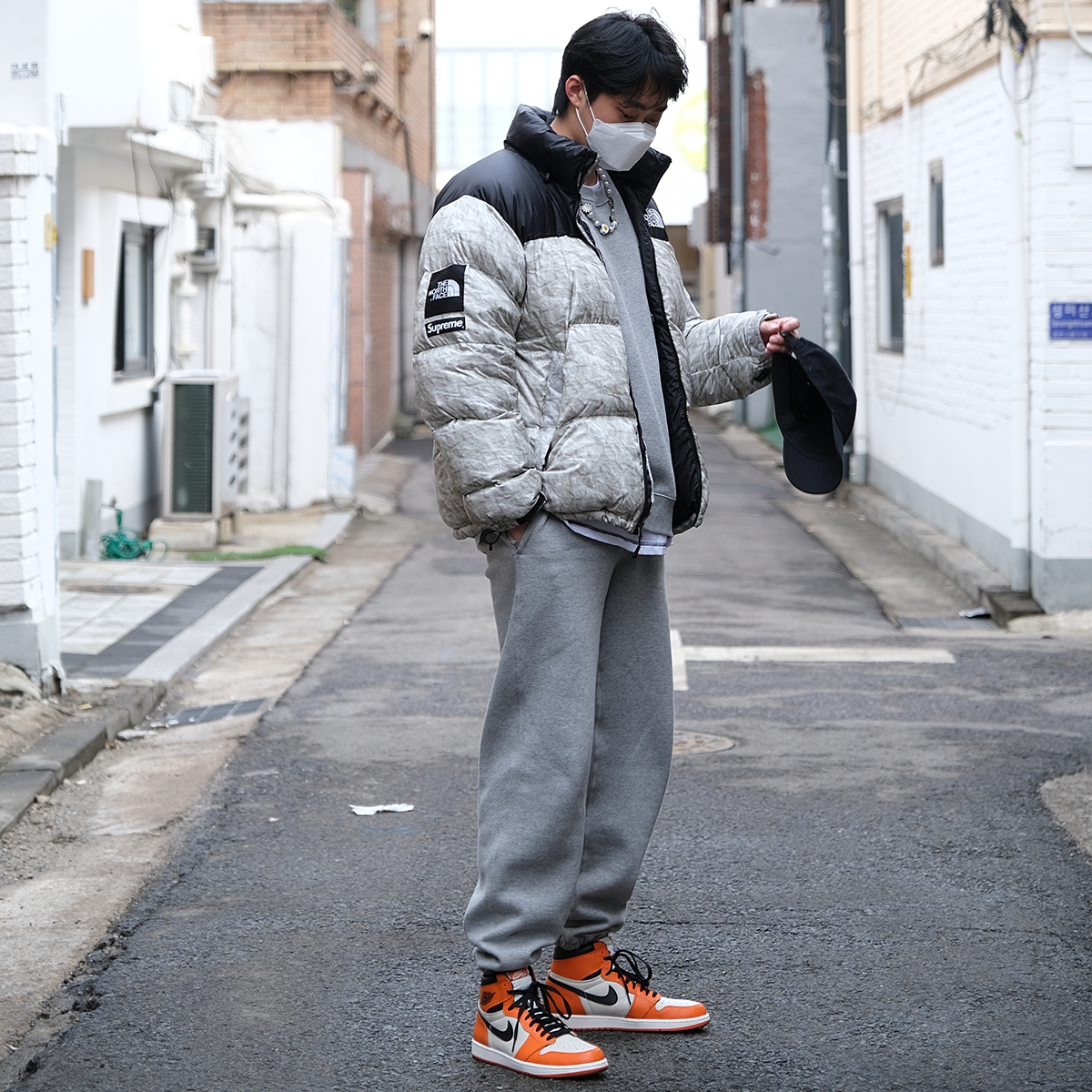 Nike x Stussy NRG BR Crew Fleece Grey, Nike x Stussy NRG BR Fleece Pants Grey 착용 스타일