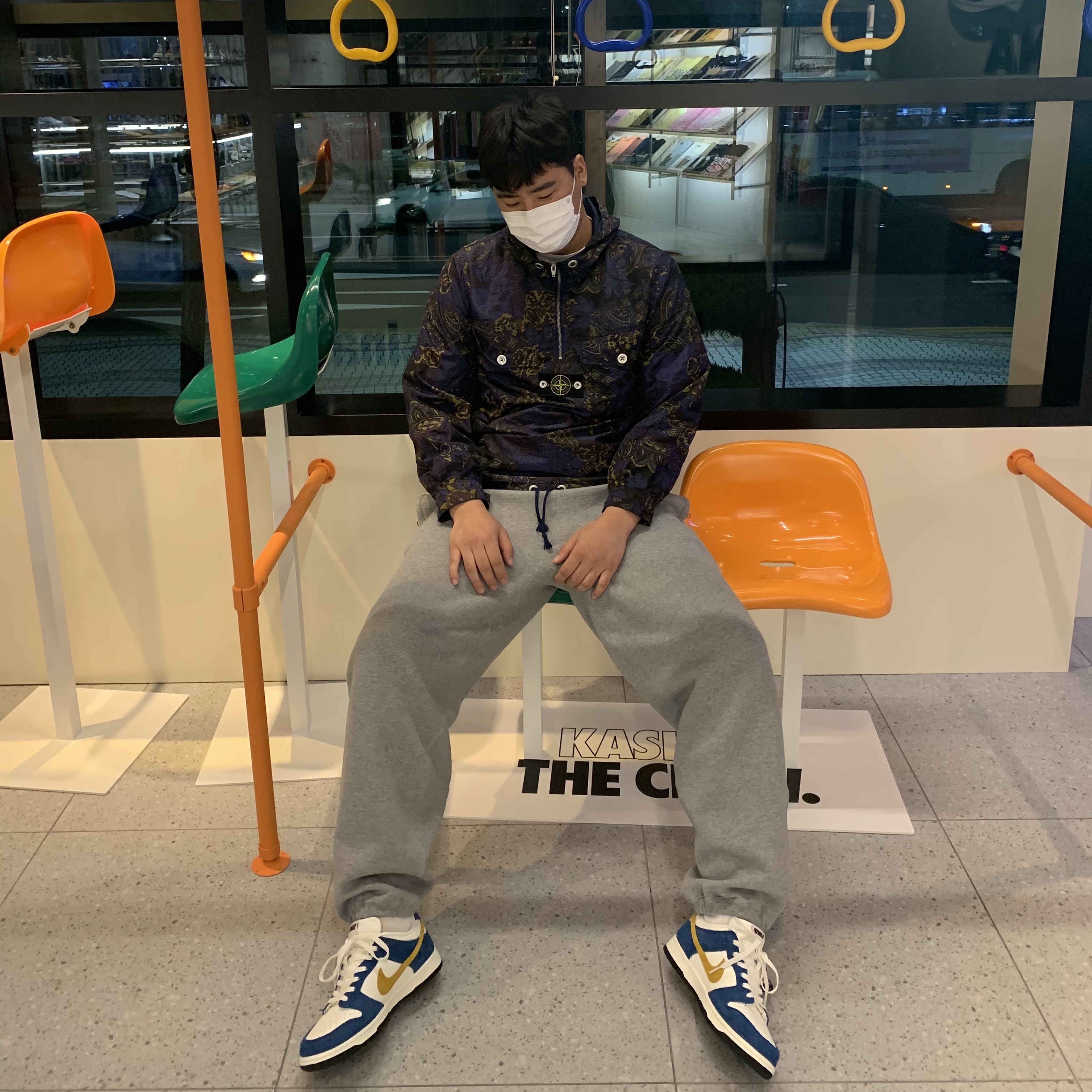 Nike x Kasina Dunk Low 80's Bus, Nike x Stussy NRG ZR Fleece Pants Heather Grey - US/EU 착용 스타일