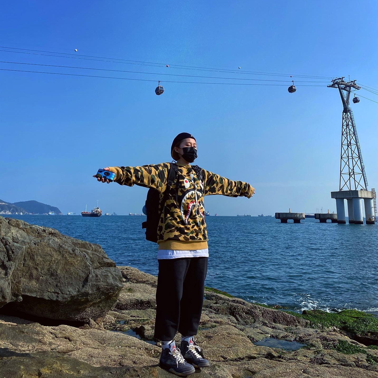 Jordan 5 x Off-White Retro SP Black Muslin 착용 스타일