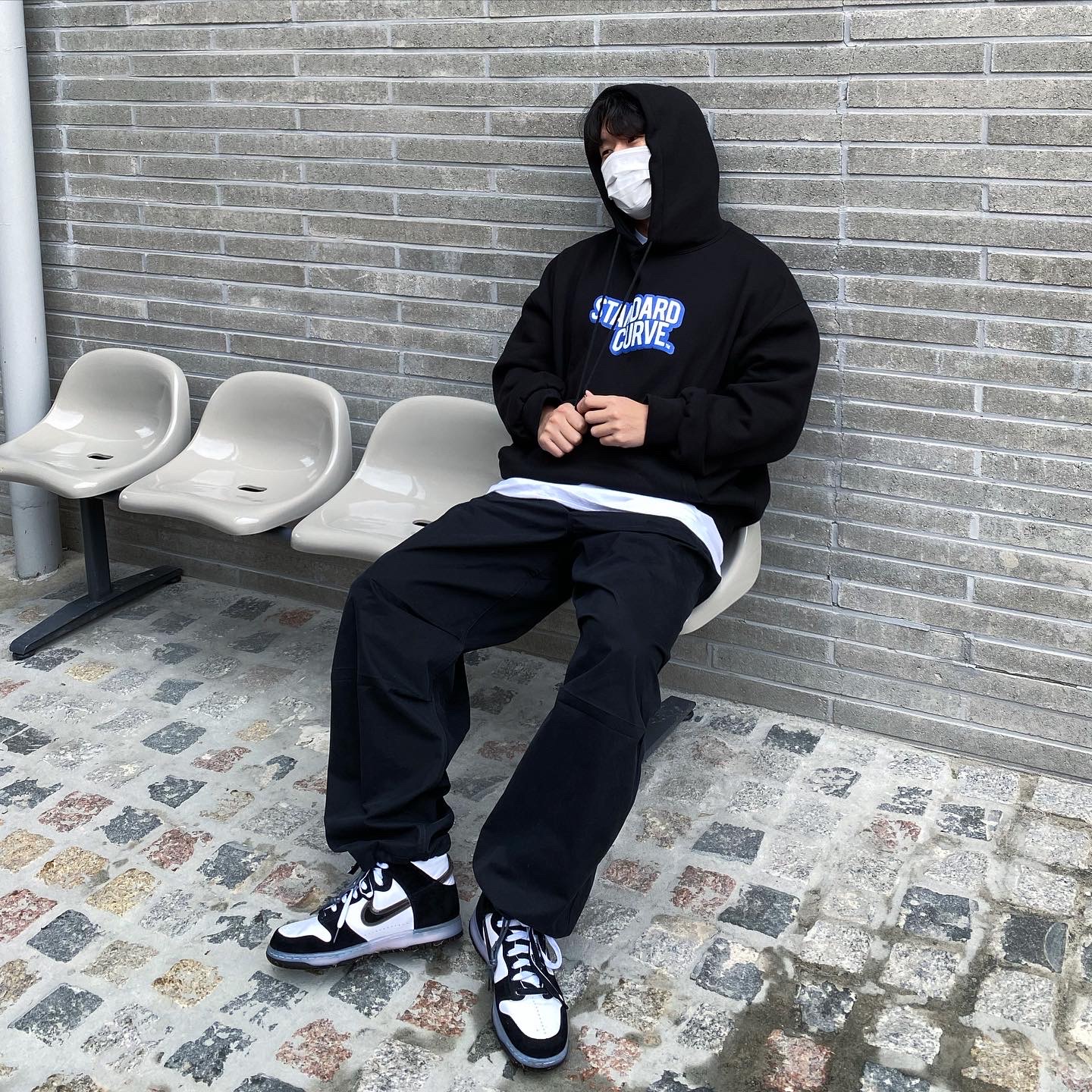 Nike x Slam Jam Dunk High SP Clear Black 착용 스타일 - 3
