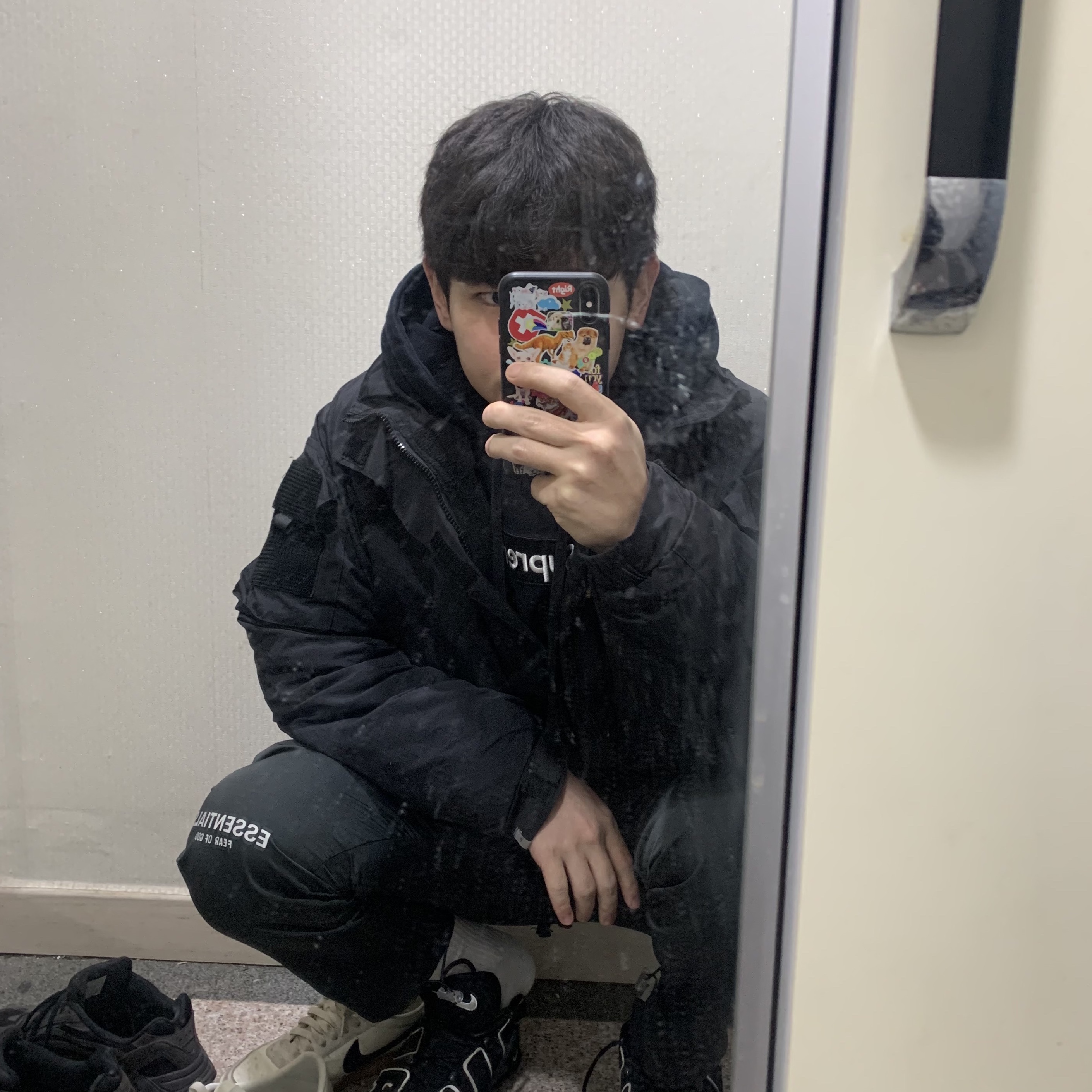 Nike Air More Uptempo Black White 2020 착용 스타일
