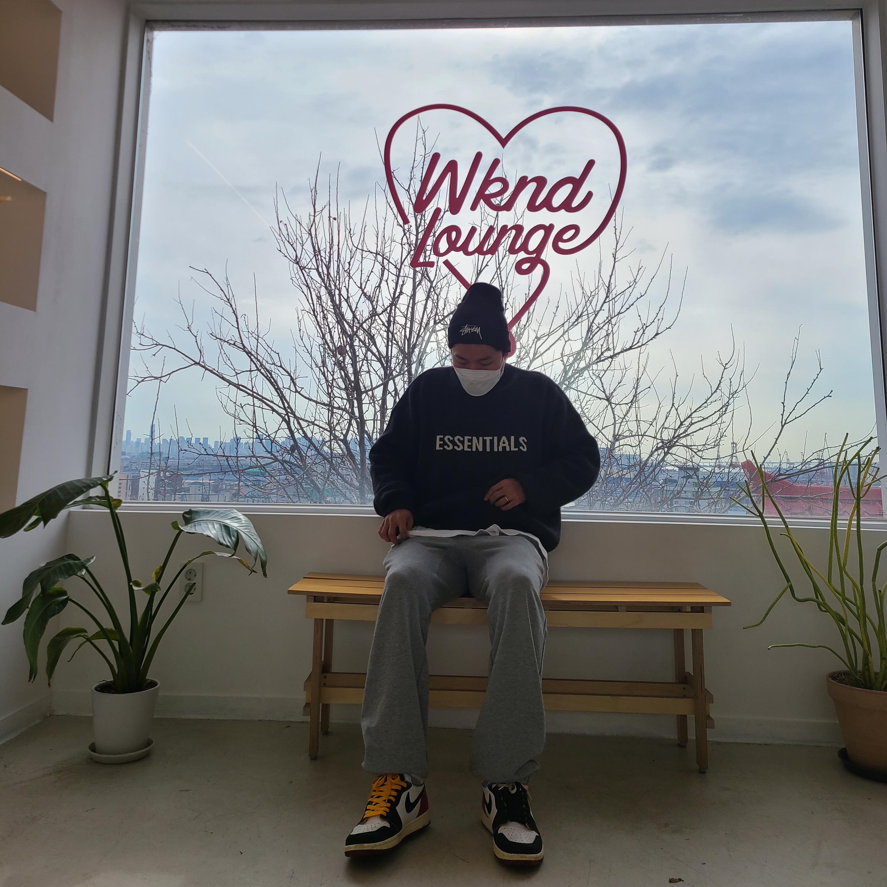 Essentials Knit Sweater Black Melange - 20SS, Jordan 1 x Union Retro High Black Toe 착용 스타일 - 2