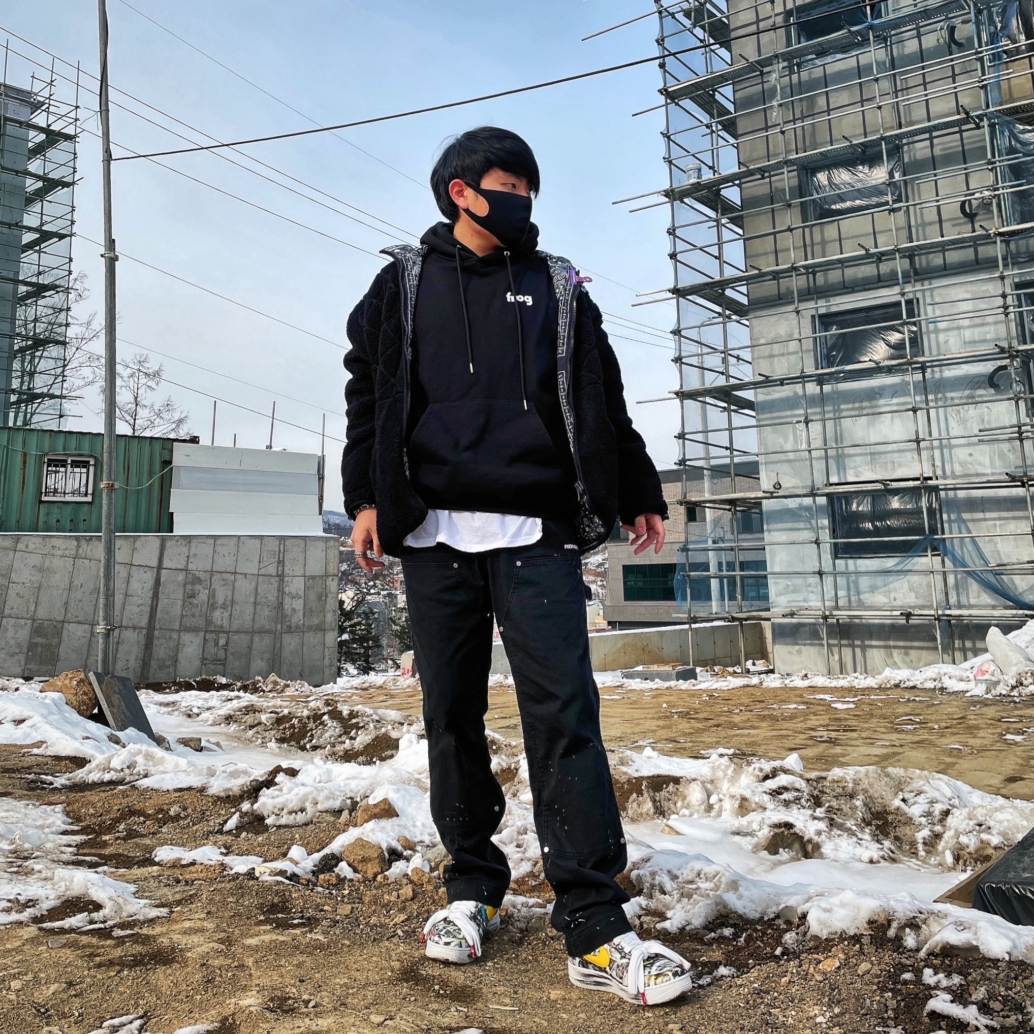 Nike x Peaceminusone Air Force 1 Low Para-Noise 착용 스타일 - 2