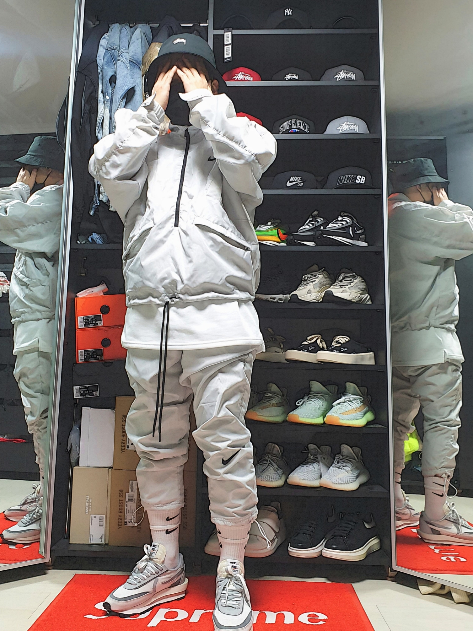 Nike x Sacai LDWaffle Summit White, Nike x Sacai LDWaffle Black 착용 스타일