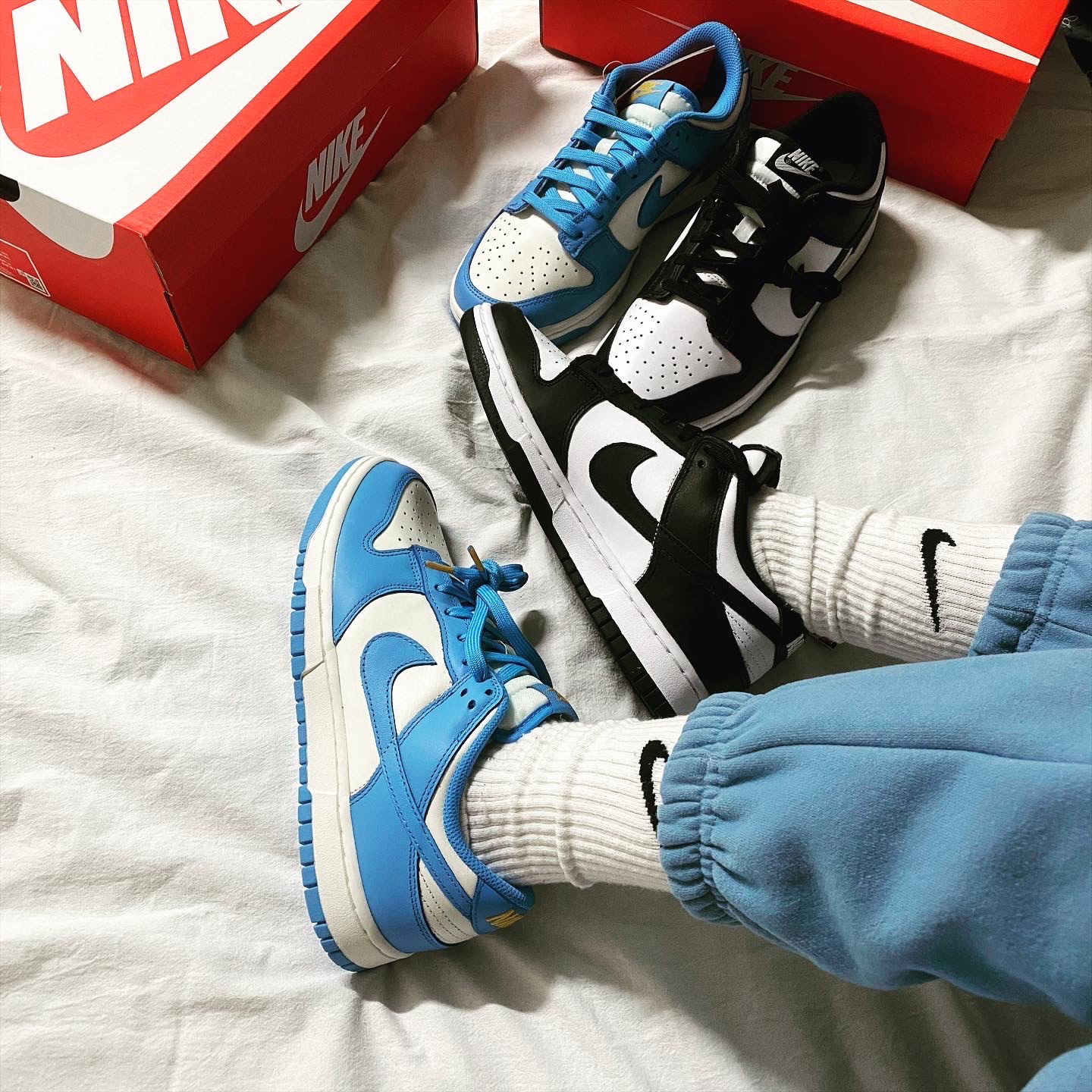 (W) Nike Dunk Low Coast, (W) Nike Dunk Low Black 착용 스타일 - 1