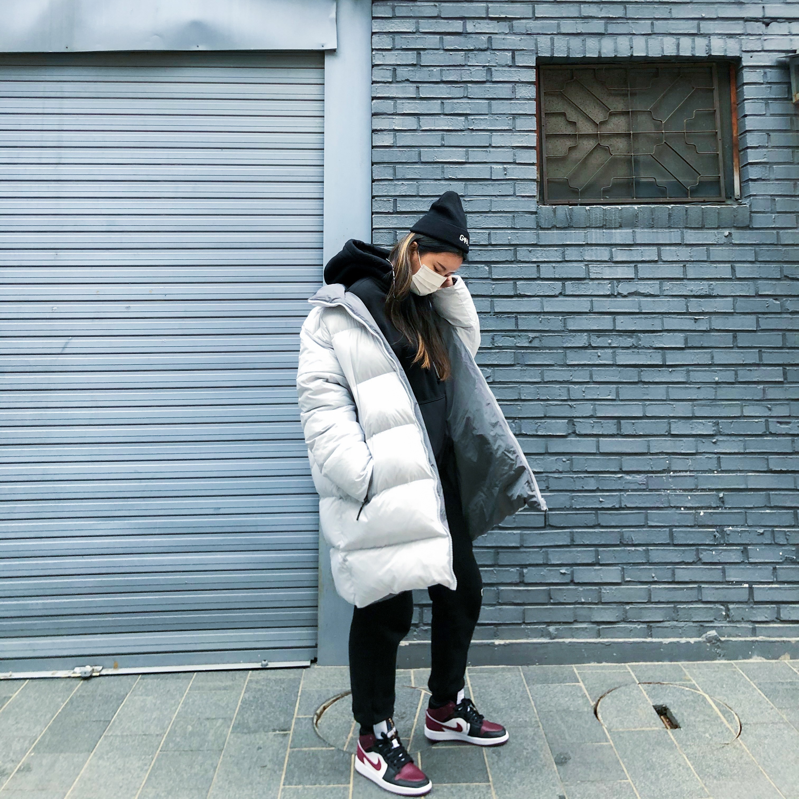 (W) Jordan 1 Mid SE Dark Beetroot 착용 스타일