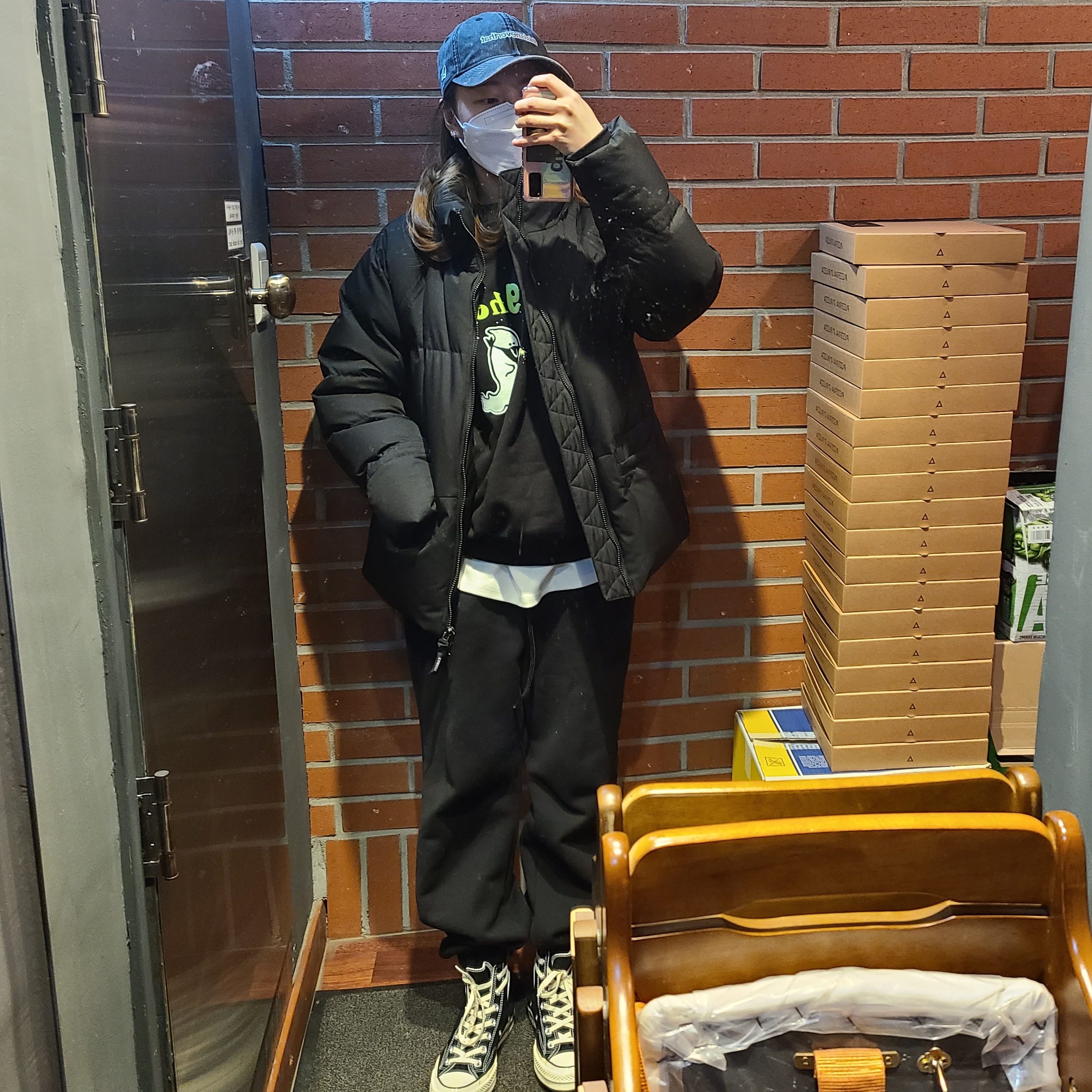 Converse Chuck 70 Hi Black 착용 스타일